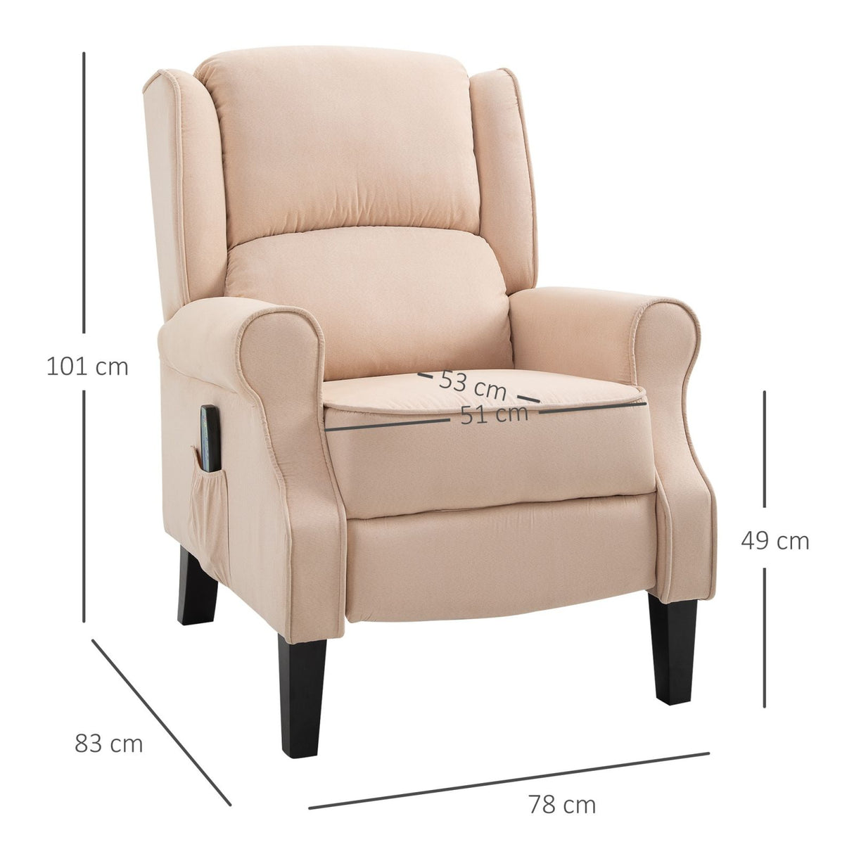 easycomfort easycomfort poltrona massaggiante in velluto beige 78x83x101cm ean 8055776913759