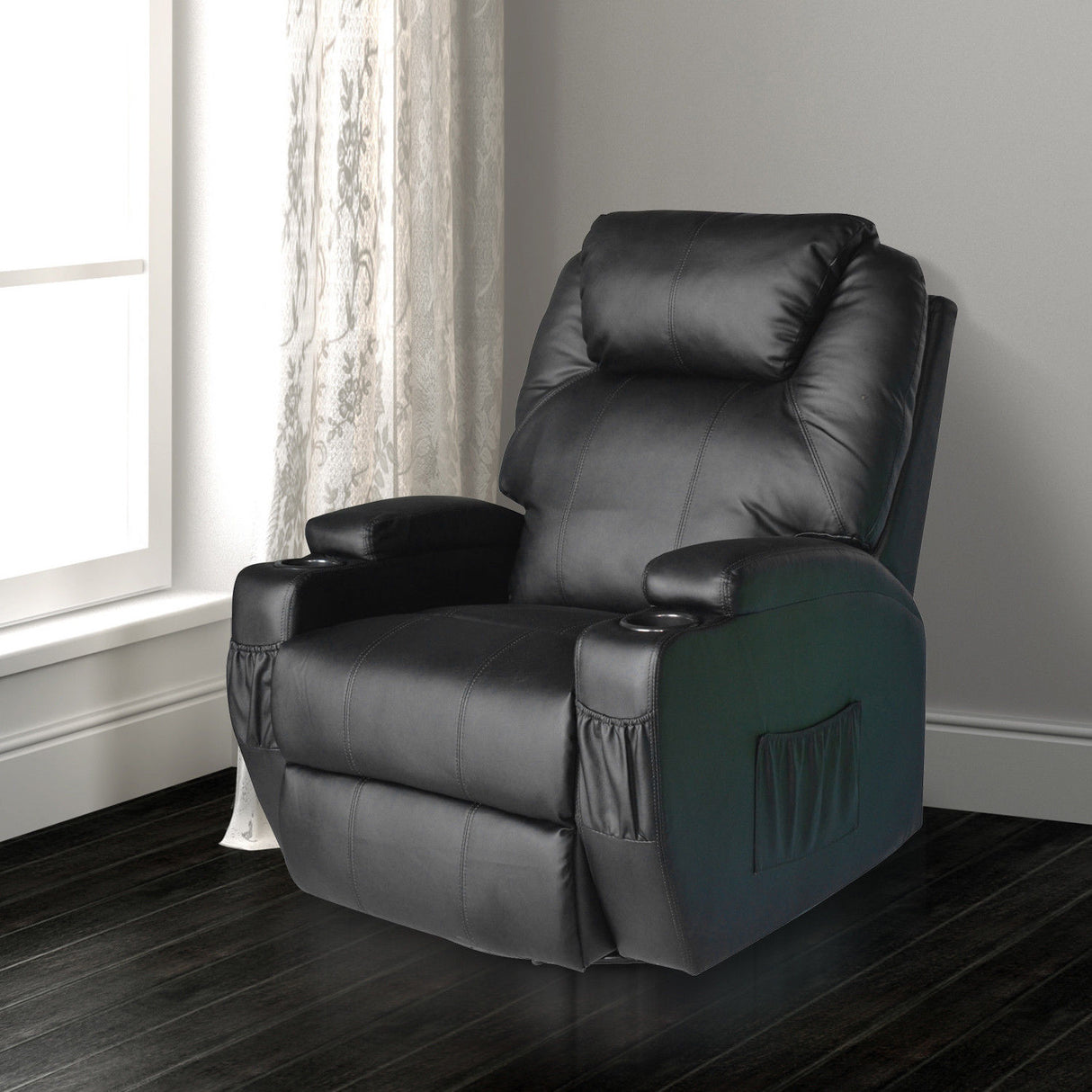 easycomfort easycomfort poltrona reclinabile massaggiante riscaldabile in ecopelle nero ean 8054144137513