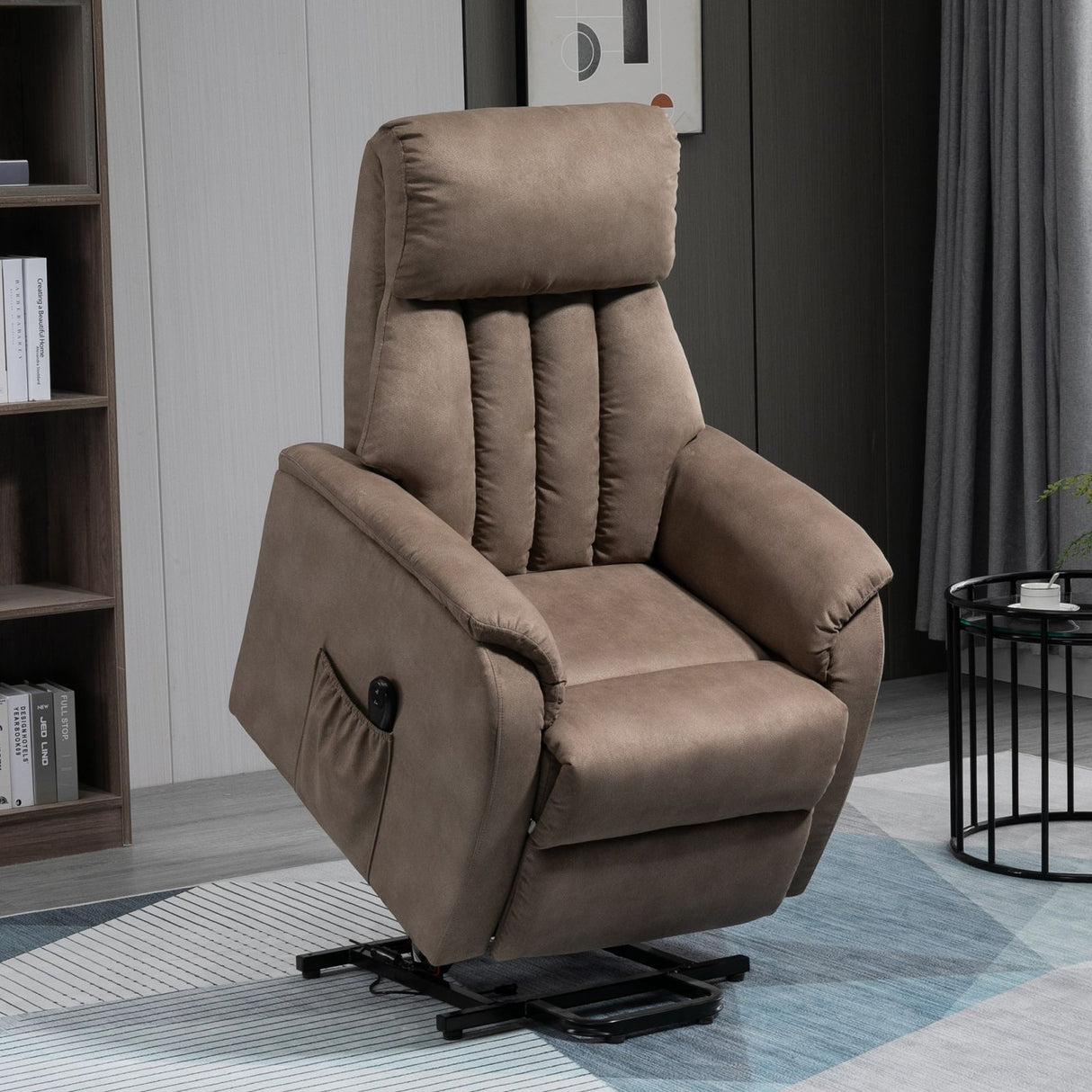 easycomfort easycomfort poltrona relax elettrica alzapersona con telecomando reclinabile 150 in tessuto marrone