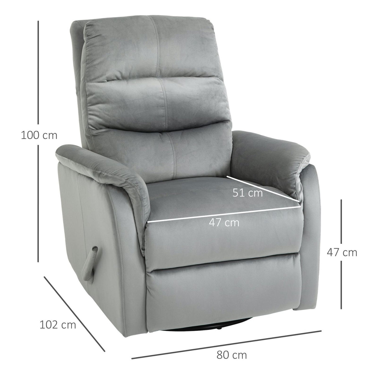 easycomfort easycomfort poltrona relax moderna in tessuto grigio con schienale reclinabile 140 ean 8055776911656