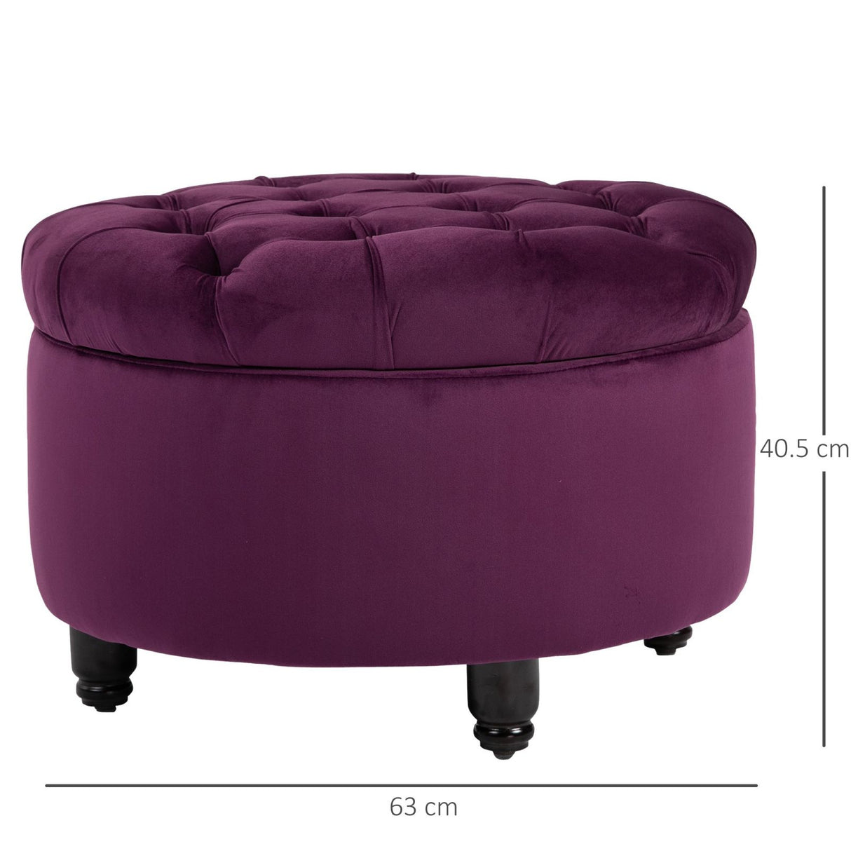 easycomfort easycomfort pouf contenitore in velluto viola con seduta in stile chesterfield imbottita ean 8054144135618