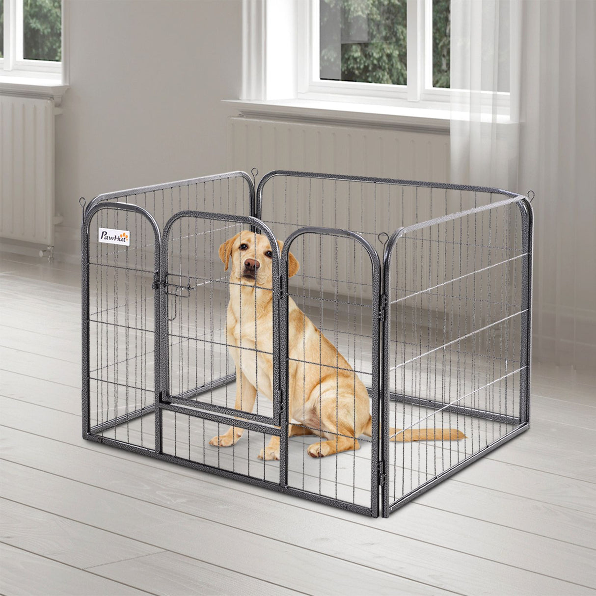 easycomfort easycomfort recinto per cani animali domestici per interni ed esterni in metallo grigio 82cm x 82cm x 60cm ean 8054111841221