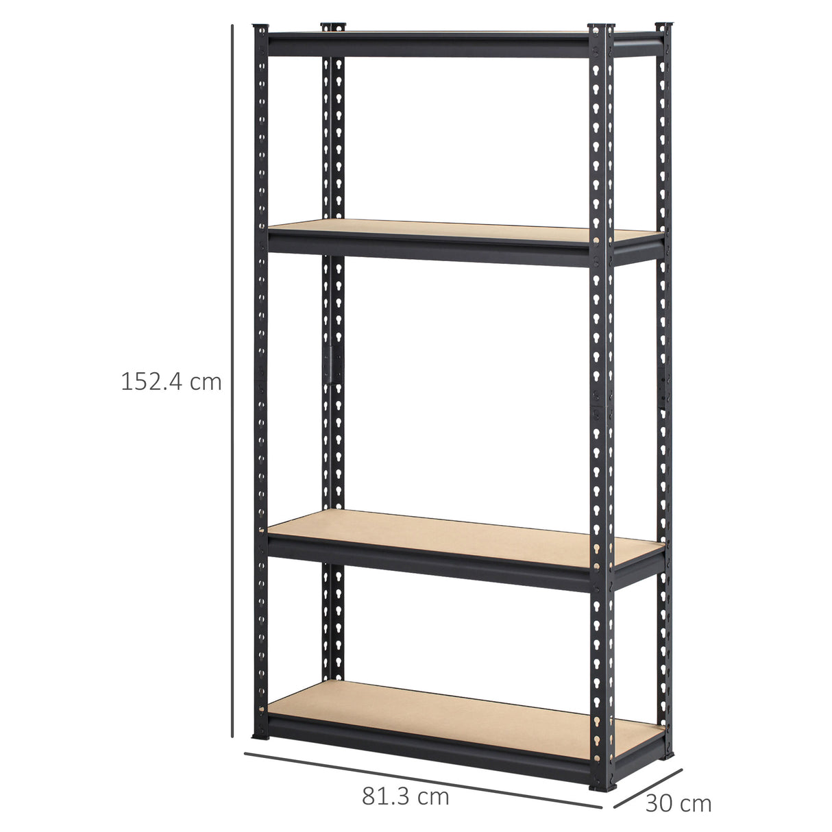 easycomfort easycomfort scaffalatura industriale a 4 livelli in mdf e acciaio con ripiani aperti e regolabili 81 3x30x152 4 cm