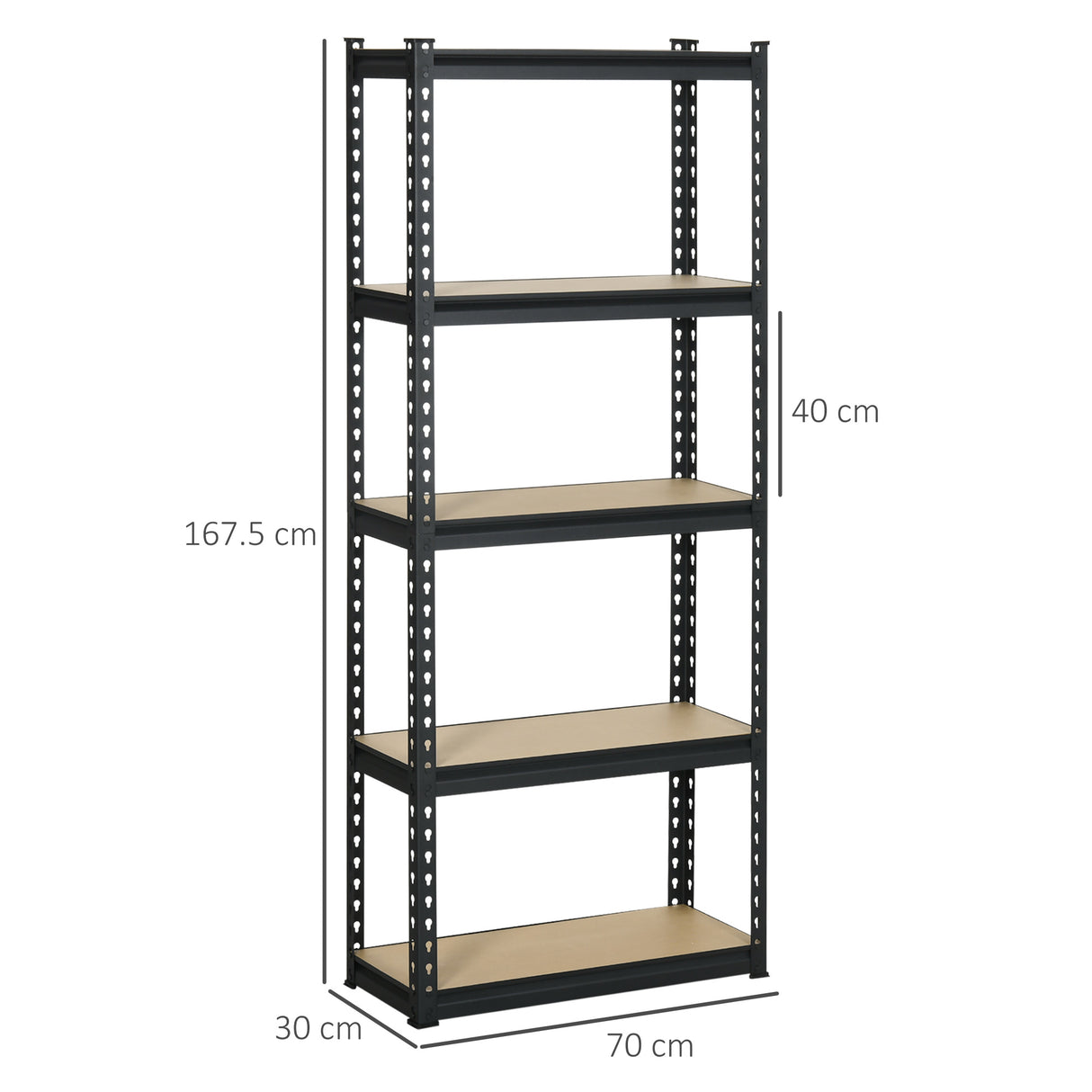 easycomfort easycomfort scaffalatura industriale a 5 livelli set 2 pezzi in mdf e acciaio con ripiani aperti e regolabili 70x30x167 5 cm
