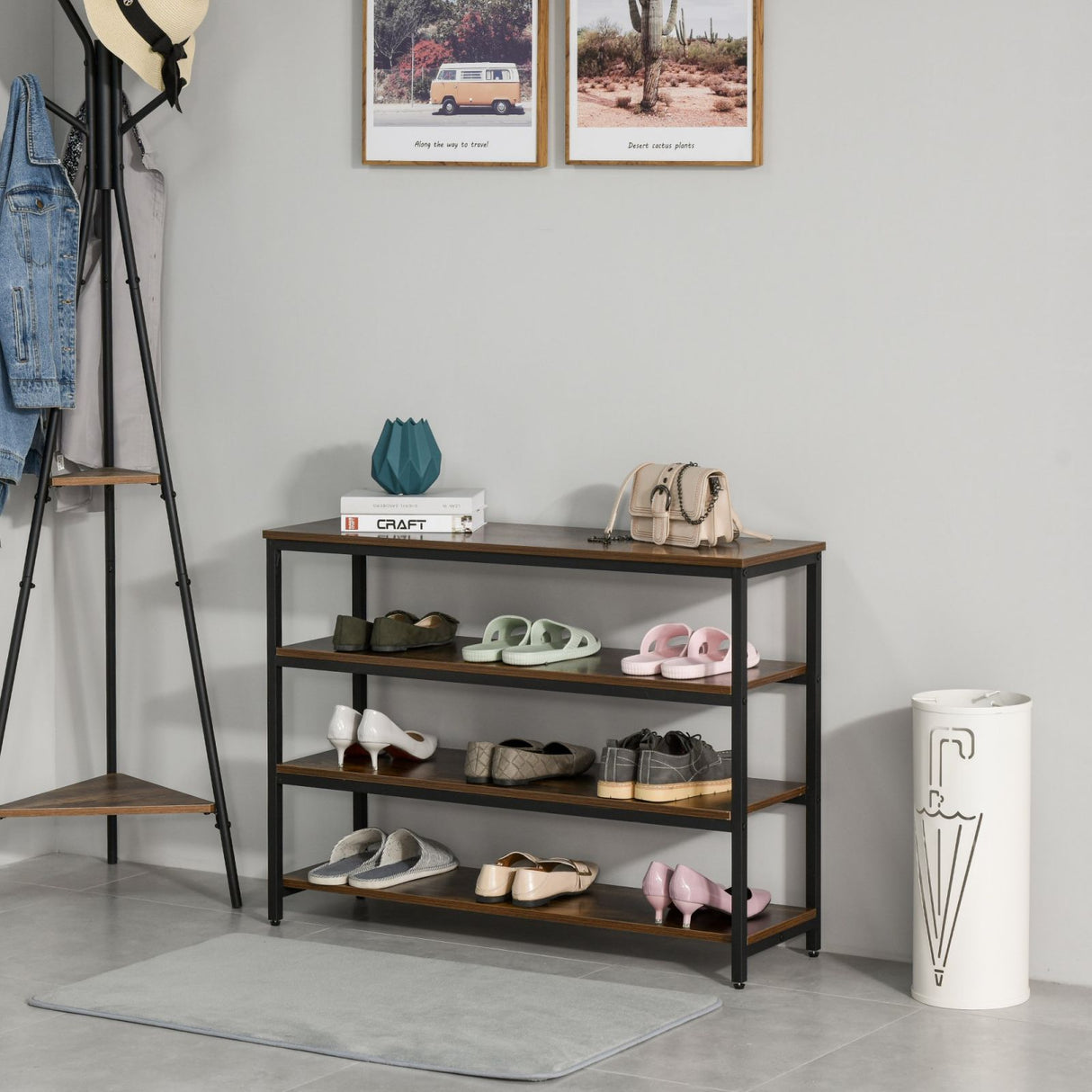 easycomfort easycomfort scaffale design industriale 4 ripiani mobile libreria casa e ufficio ean 8054144131474