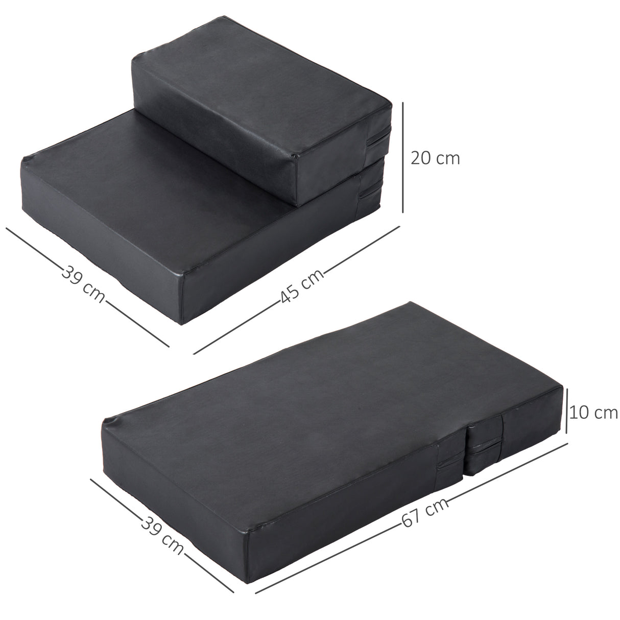 easycomfort easycomfort scaletta per cani materassino 2 in 1 in pu e gommapiuma 45x39x20cm nero