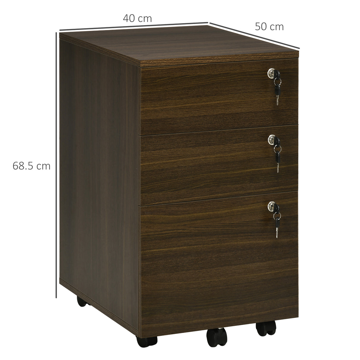 easycomfort easycomfort schedario portadocumenti per studio e ufficio in mdf con 3 cassetti e ruote 40x50x68 5 cm marrone