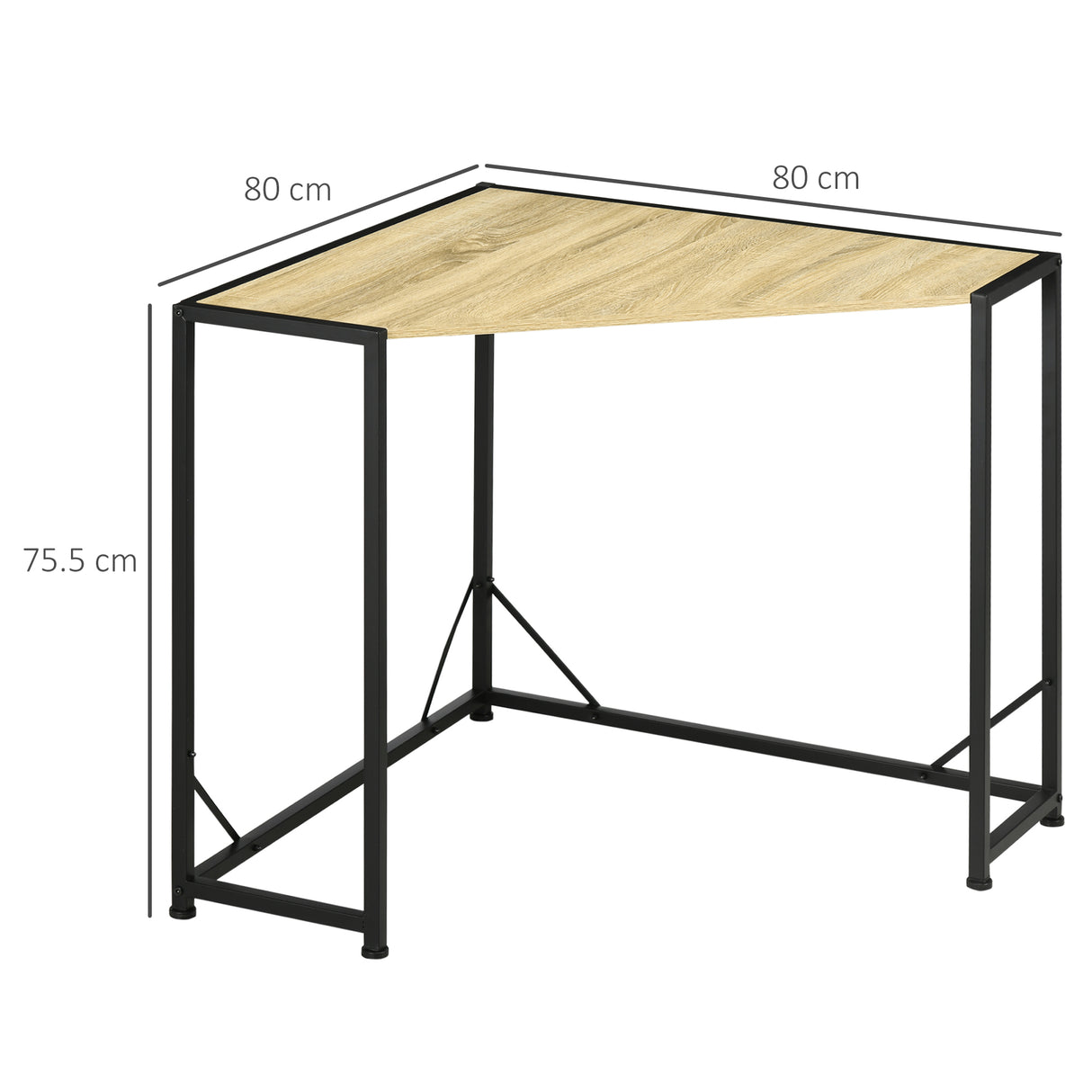 easycomfort easycomfort scrivania angolare salvaspazio in legno e metallo stile industriale 80x80x75 5cm