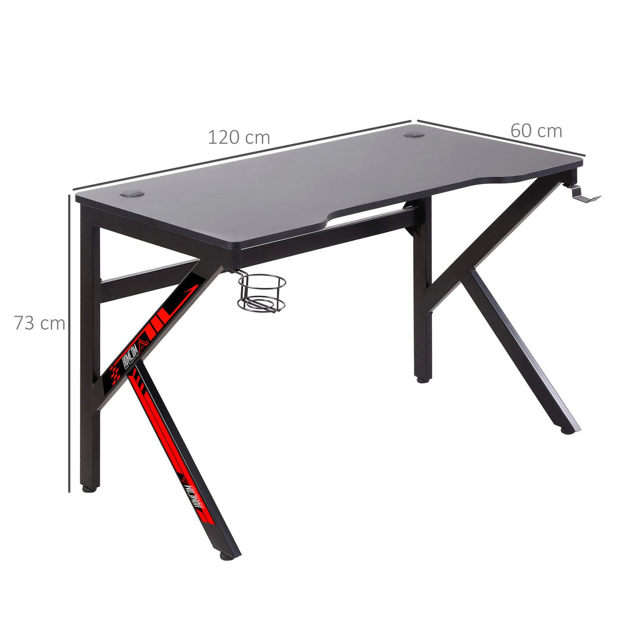 easycomfort easycomfort scrivania gaming per computer porta bicchieri e supporti nero