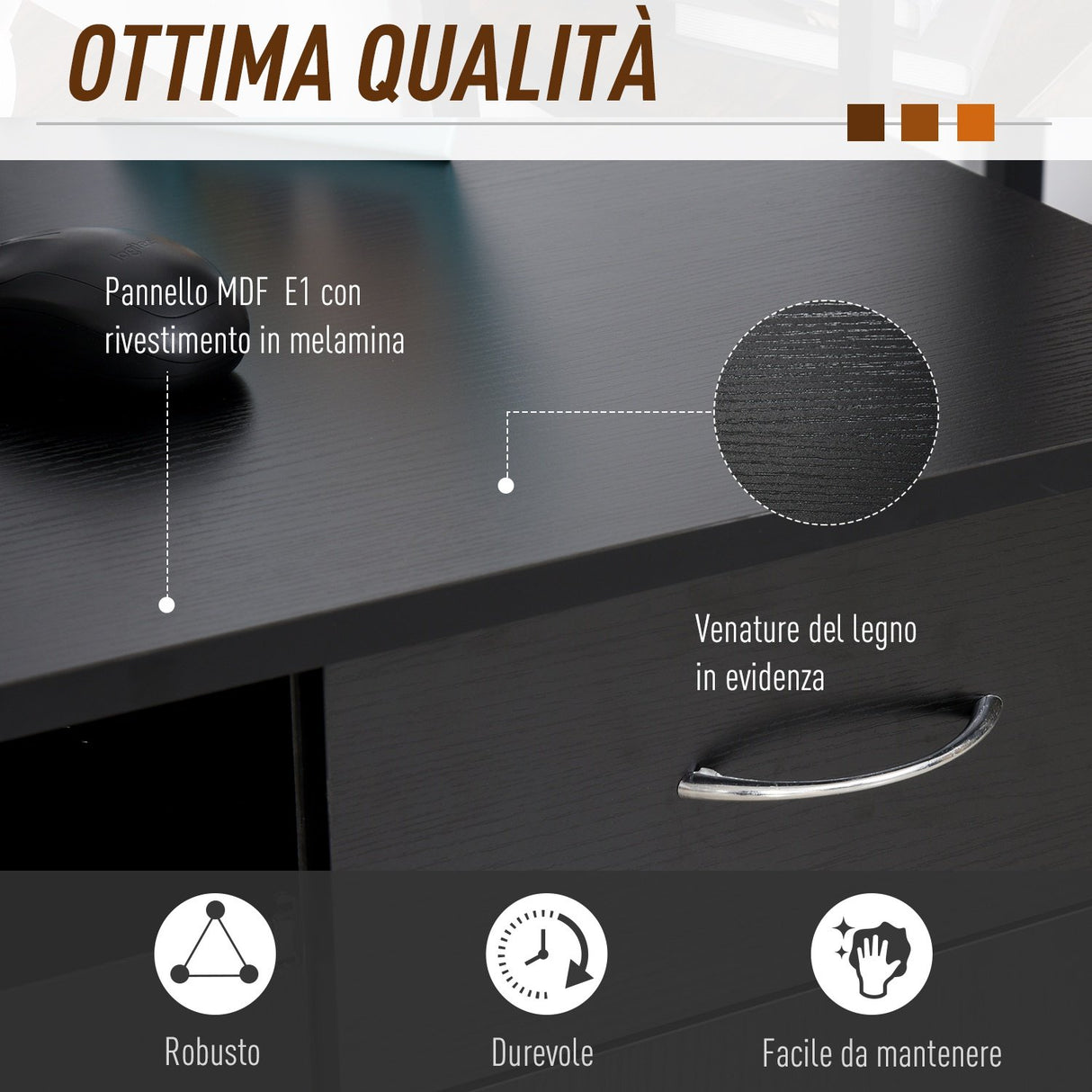 easycomfort easycomfort scrivania per pc ergonomica con mensole e piano tastiera estraibile nera ean 8054111846929