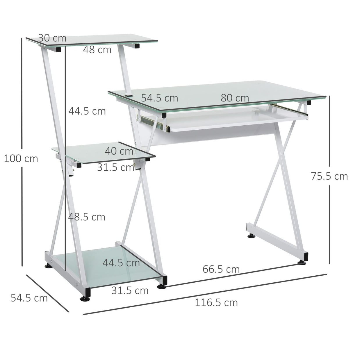 easycomfort easycomfort scrivania porta pc con mensole e piano estraibile per tastiera ean 8055776910352