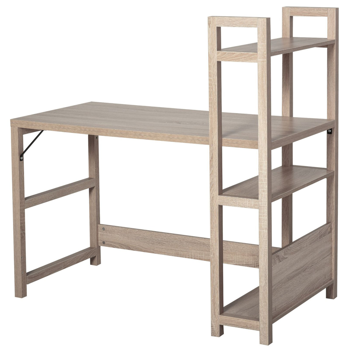 easycomfort easycomfort scrivania salvaspazio con libreria laterale e 3 ripiani in legno rovere ean 8055776910314