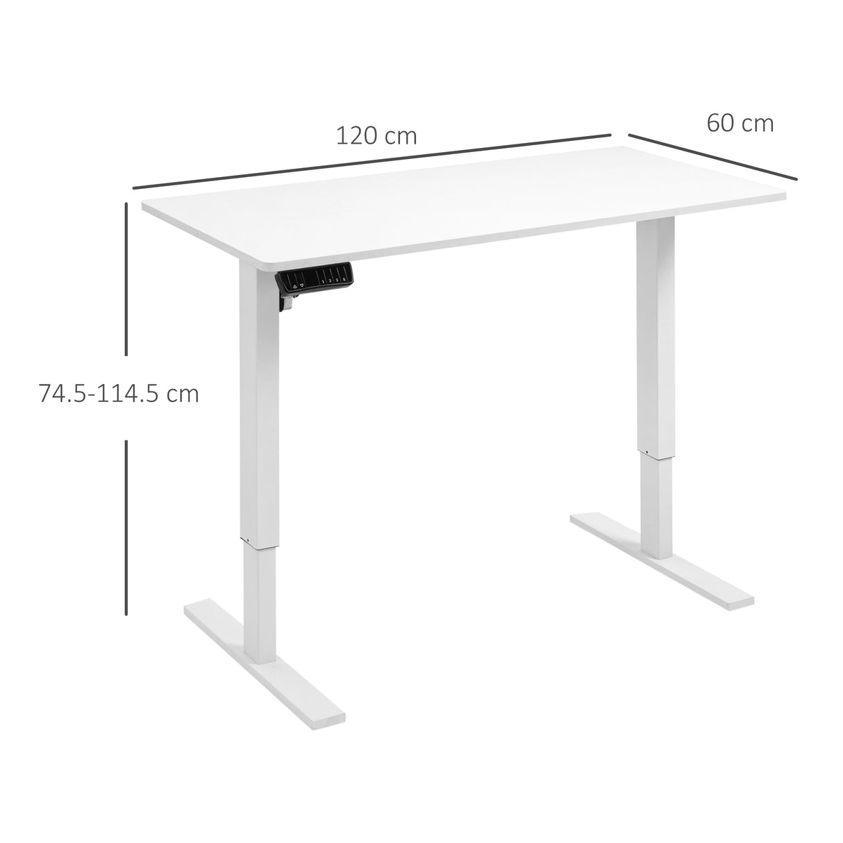 easycomfort easycomfort scrivania sollevabile elettrica a 3 altezze con sistema anticollisione 120x60x74 5 114 5cm bianco