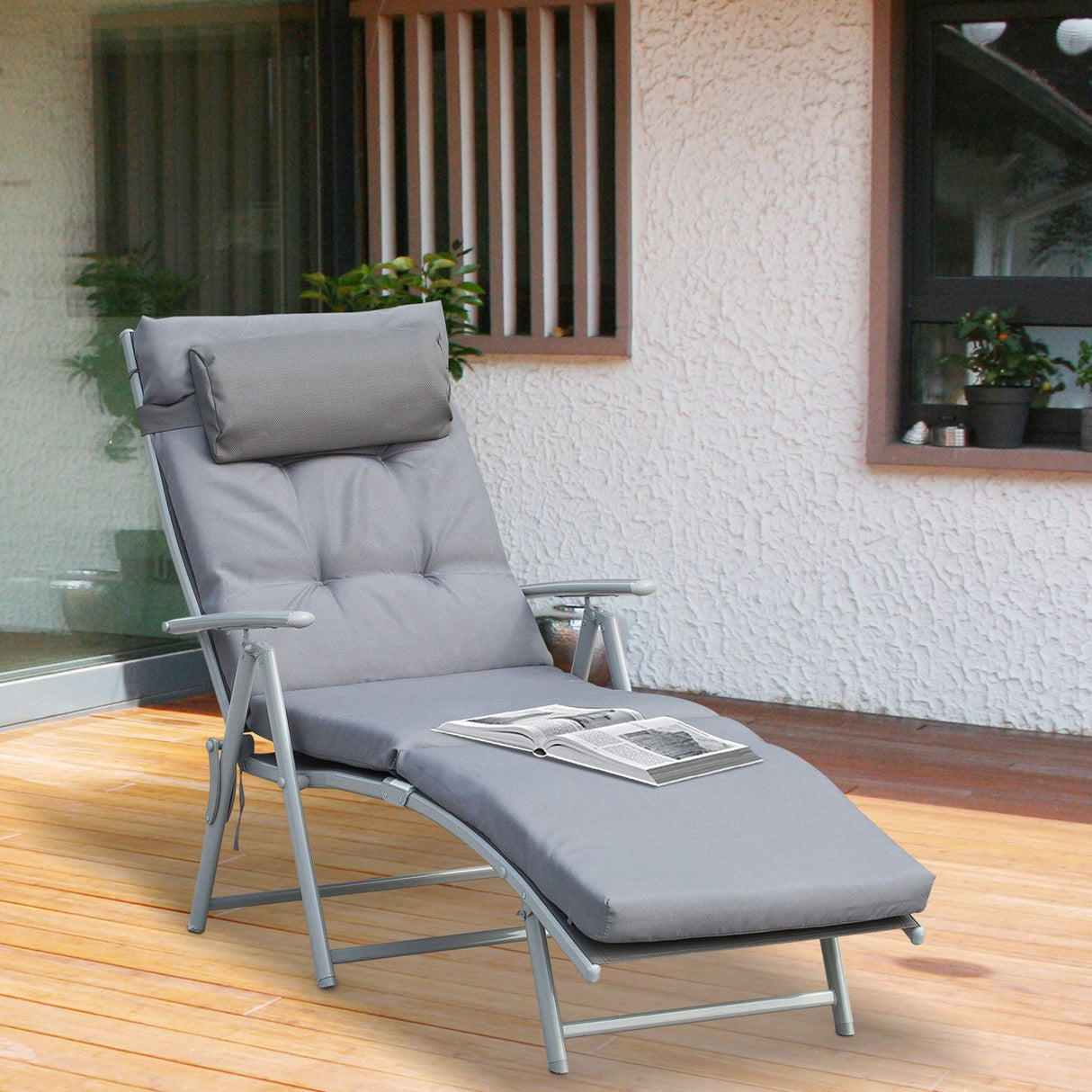easycomfort easycomfort sdraio da giardino pieghevole con materassino schienale 7 reclinazioni ean 8054144133201