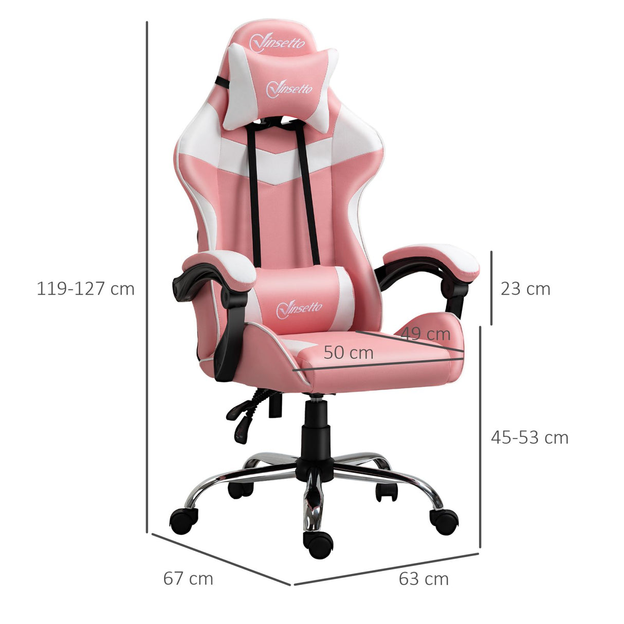 easycomfort easycomfort sedia da gaming ergonomica con altezza regolabile e reclinabile rosa