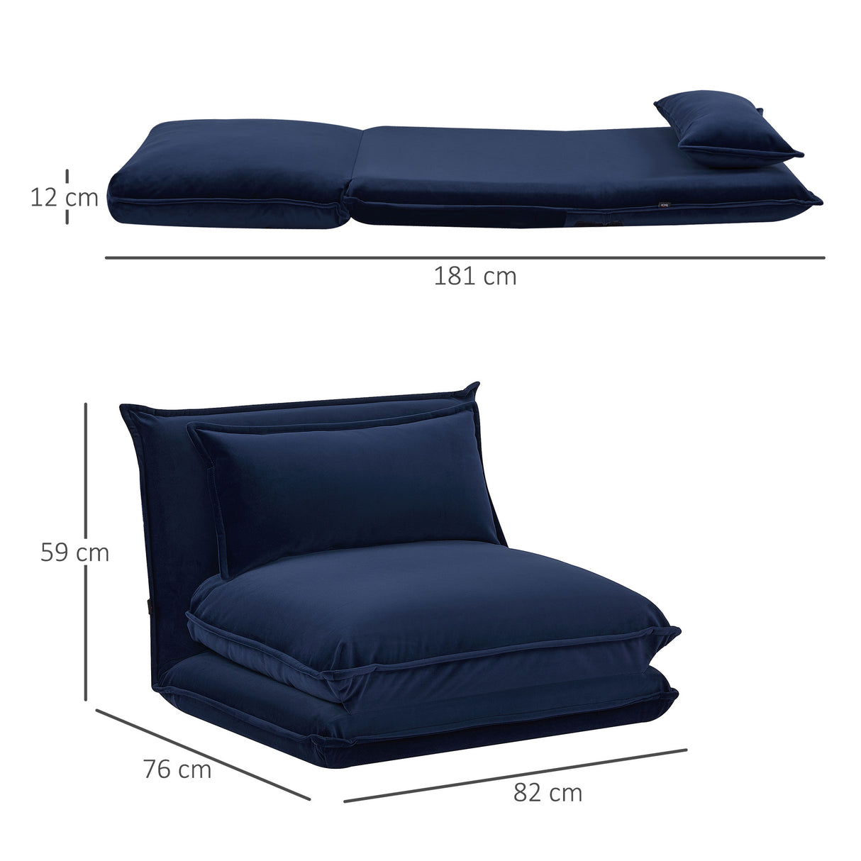 easycomfort easycomfort sedia da pavimento con schienale regolabile in 5 posizioni e seduta imbottita in acciaio e poliestere blu scuro