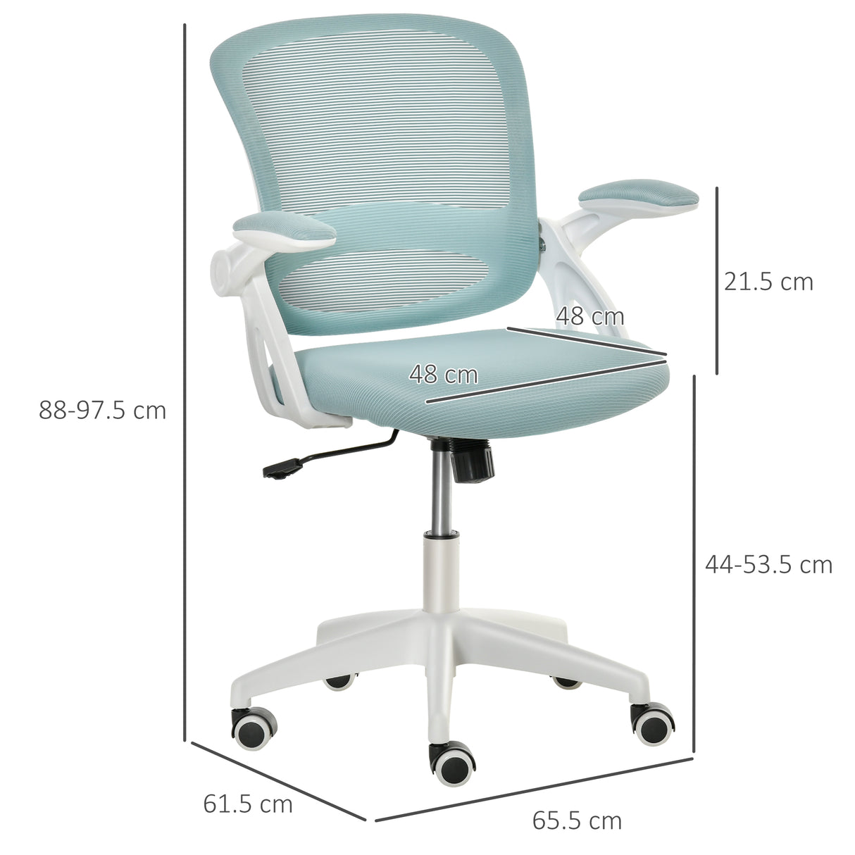 easycomfort easycomfort sedia da ufficio ergonomica con schienale a rete e seduta imbottita altezza regolabile 65 5x61 5x88 97 5cm azzurro