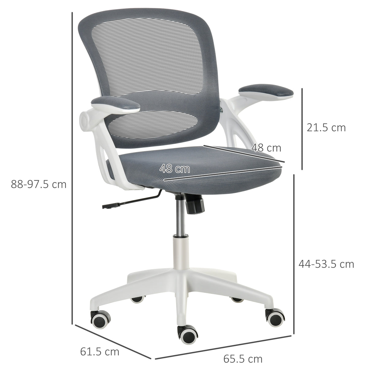 easycomfort easycomfort sedia da ufficio ergonomica con schienale a rete e seduta imbottita altezza regolabile 65 5x61 5x88 97 5cm grigio