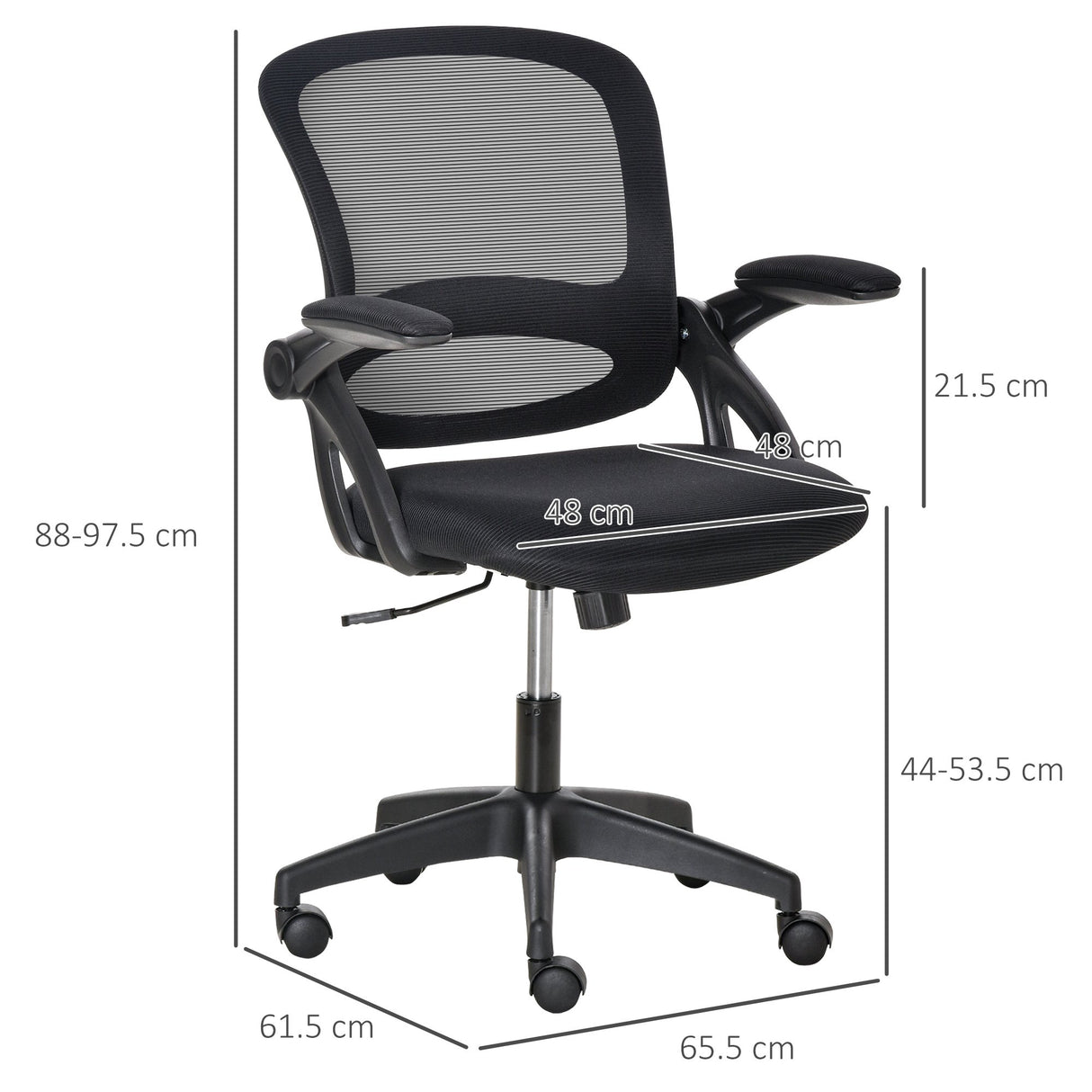 easycomfort easycomfort sedia da ufficio ergonomica con schienale a rete e seduta imbottita altezza regolabile 65 5x61 5x88 97 5cm nero