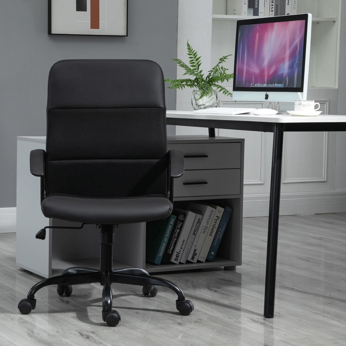 easycomfort easycomfort sedia da ufficio ergonomica in tessuto nero girevole con ruote ean 8054111848954