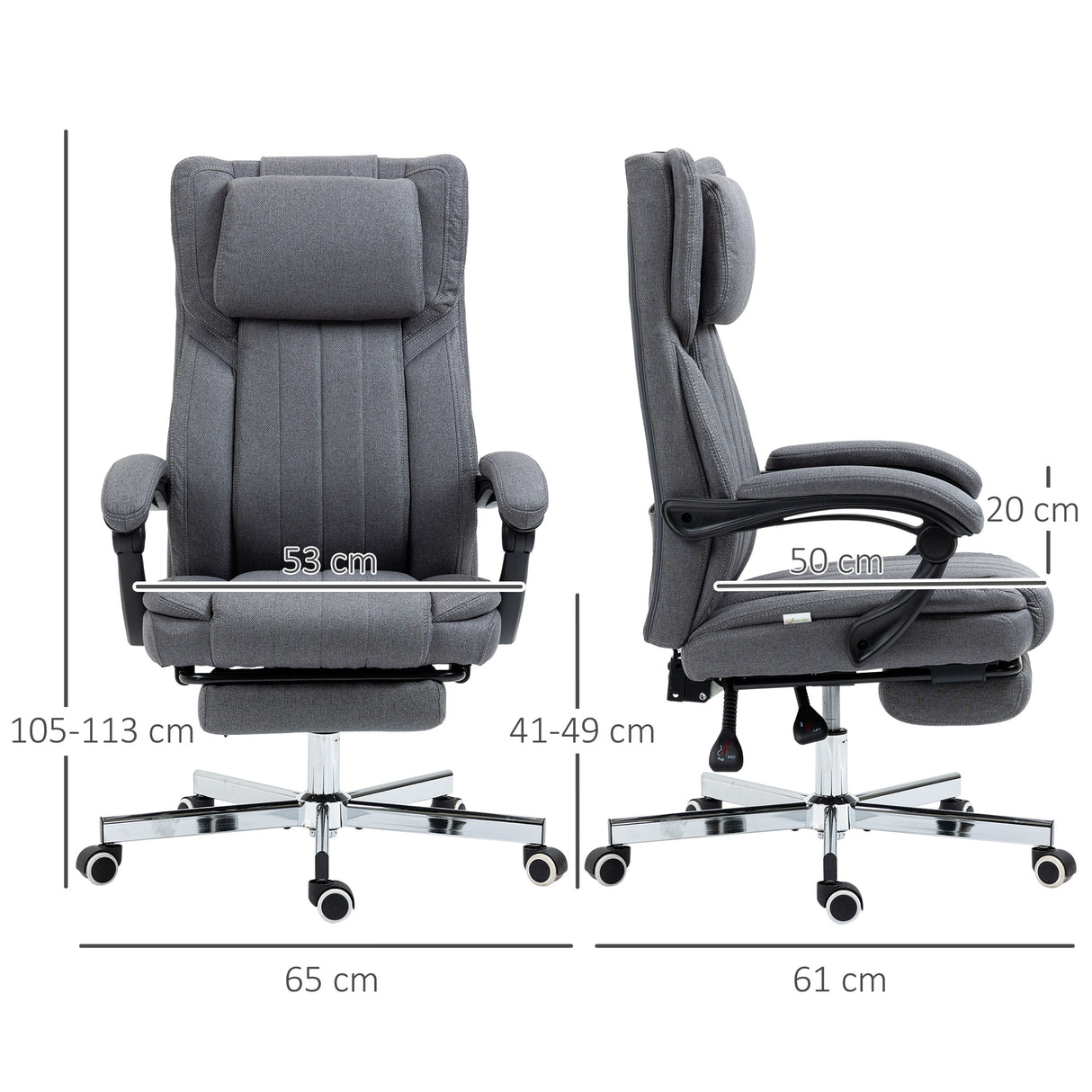 easycomfort easycomfort sedia da ufficio reclinabile con altezza regolabile imbottitura spessa e tessuto traspirante 65x61x105 113 cm