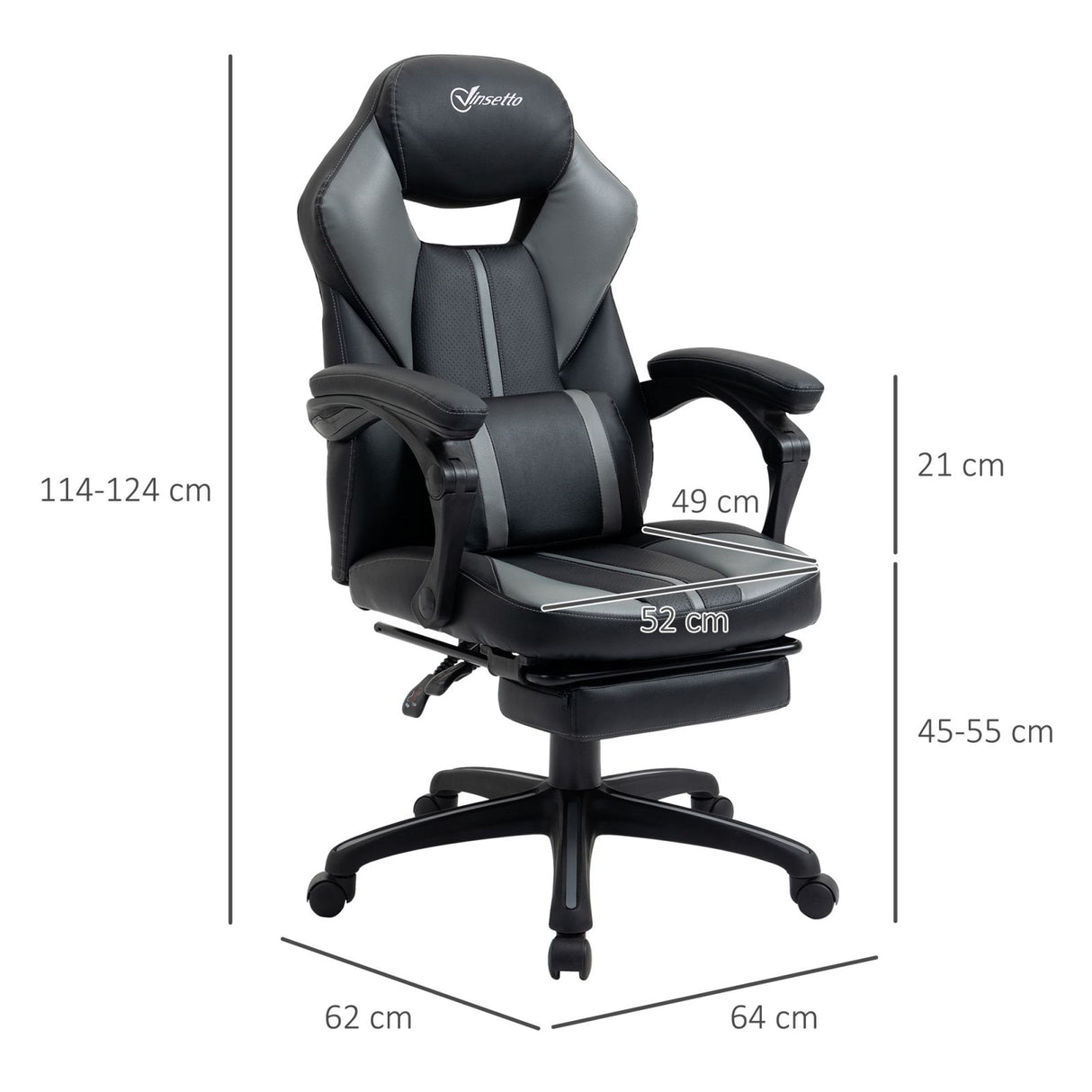 easycomfort easycomfort sedia ergonomica imbottita con altezza regolabile similpelle nera