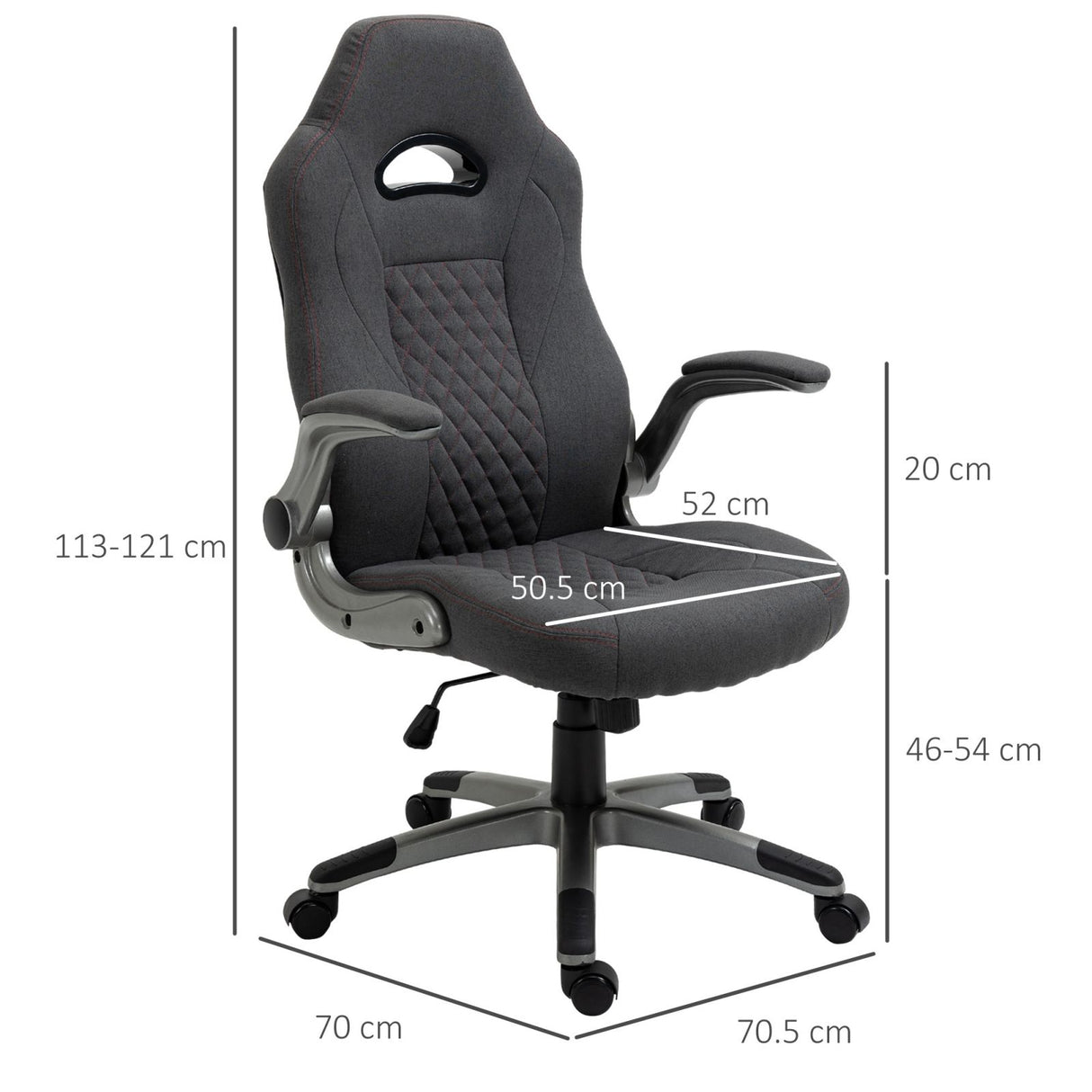 easycomfort easycomfort sedia gaming ergonomica e girevole in tessuto grigio 70 5x70x113 121cm