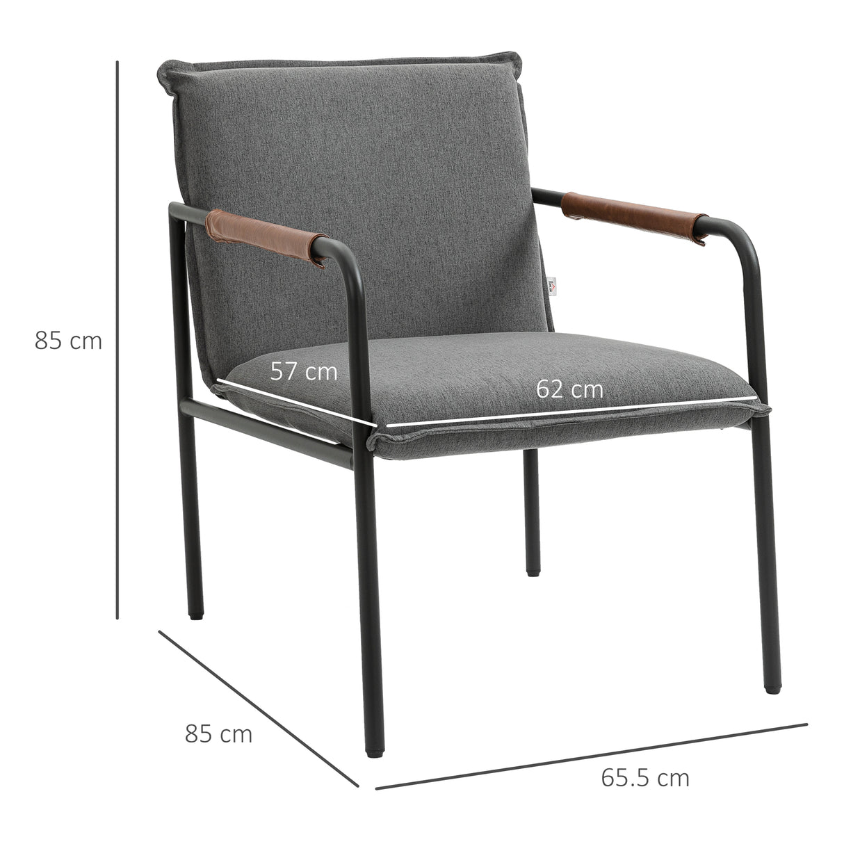 easycomfort easycomfort sedia moderna per soggiorno e camera da letto con braccioli seduta imbottita e tessuto effetto lino 65 5x85x85 cm