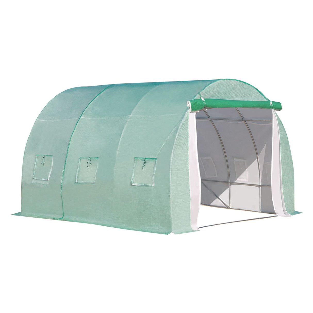 easycomfort easycomfort serra a tunnel da giardino 1 porta e 6 finestre in pe e acciaio ean 8054144134802