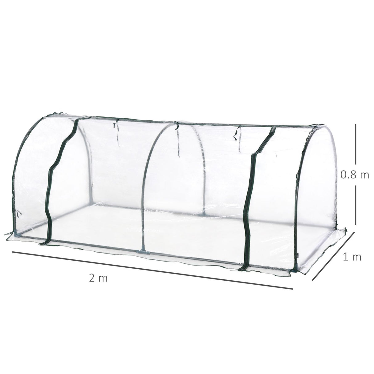 easycomfort easycomfort serra da giardino a tunnel in pvc telaio in acciao trasparente 200x100x80cm ean 8054111849159