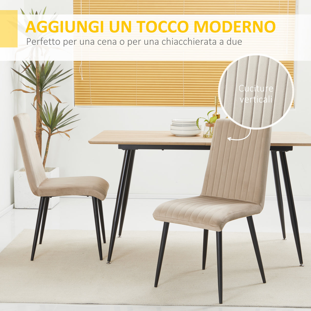 easycomfort easycomfort set 2 sedie da cucina imbottite con gambe in acciaio e design salvaspazio 43x58x90 cm