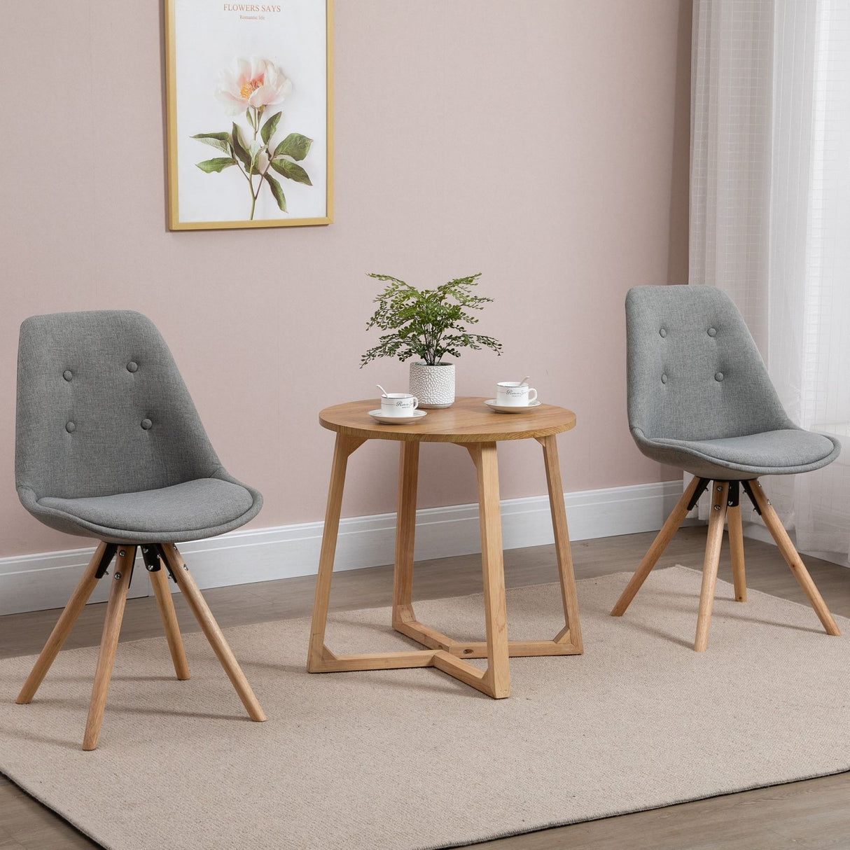 easycomfort easycomfort set 2 sedie imbottite con gambe in legno e rivestimento grigio ean 8055776912974