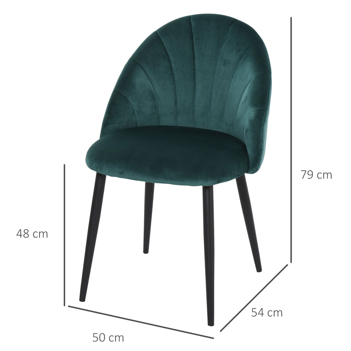 easycomfort easycomfort set 2 sedie imbottite per sala da pranzo con design nordico in metallo e velluto verde ean 8055776912110