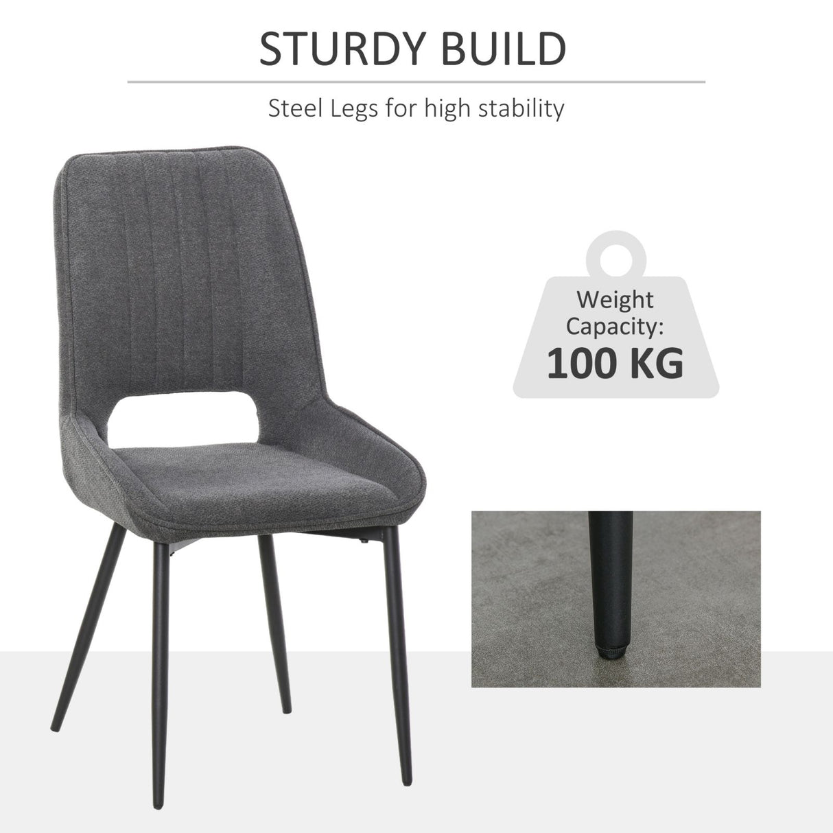 easycomfort easycomfort set 2 sedie moderne e imbottite per cucina sala da pranzo o soggiorno in tessuto grigio