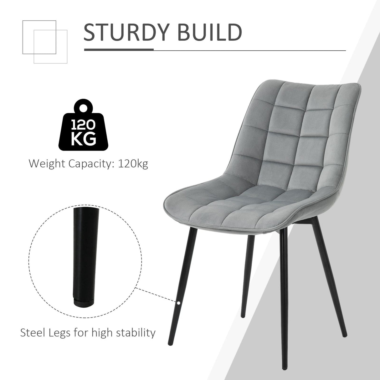 easycomfort easycomfort set 2 sedie moderne imbottite per soggiorno stile nordico velluto grigio ean 8055776912455