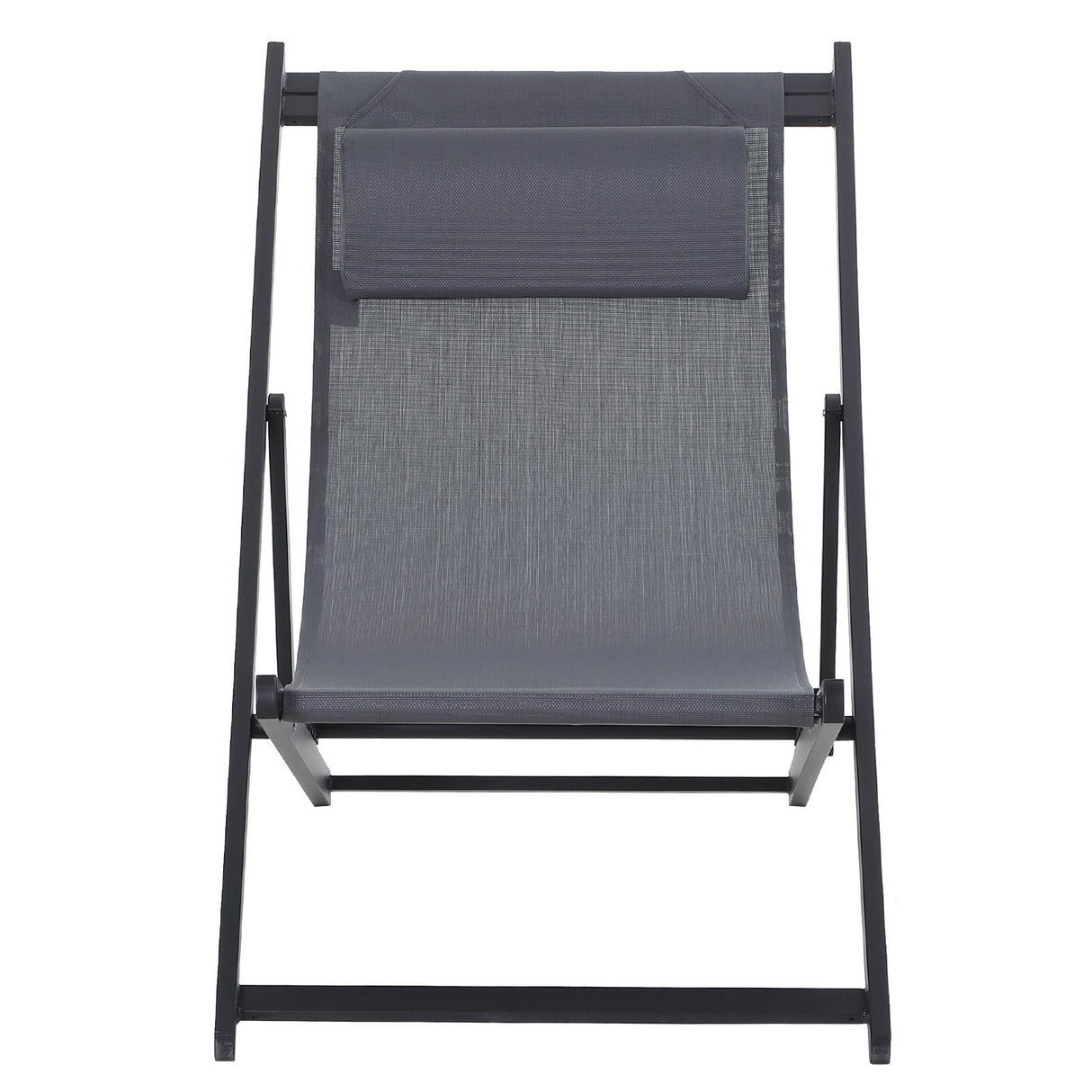 easycomfort easycomfort set 2 sedie sdraio pieghevoli in alluminio e texilene grigio ean 8054144132068