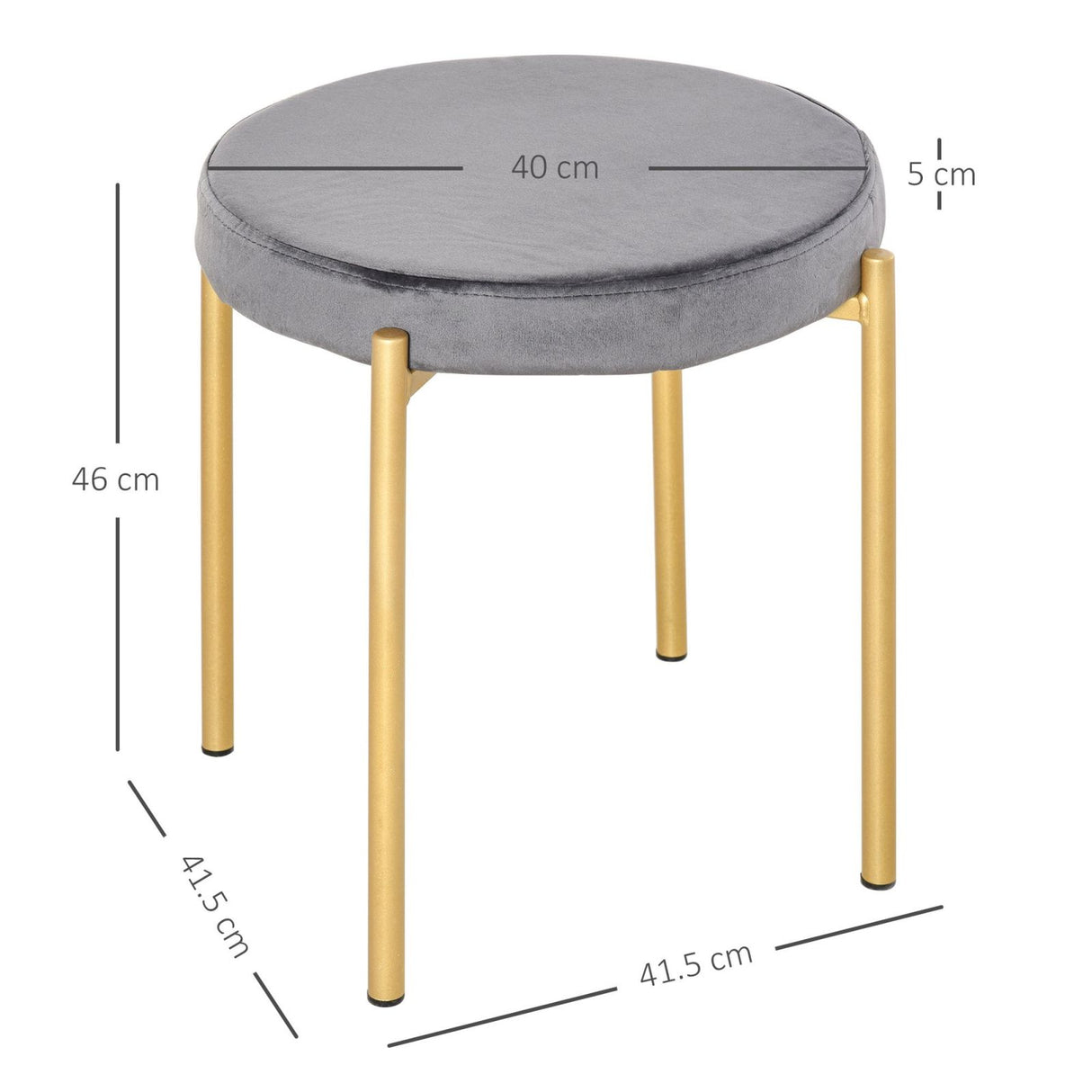 easycomfort easycomfort set 4 sgabelli rotondi imbottiti per cucina salotto o sala da pranzo oro e grigio