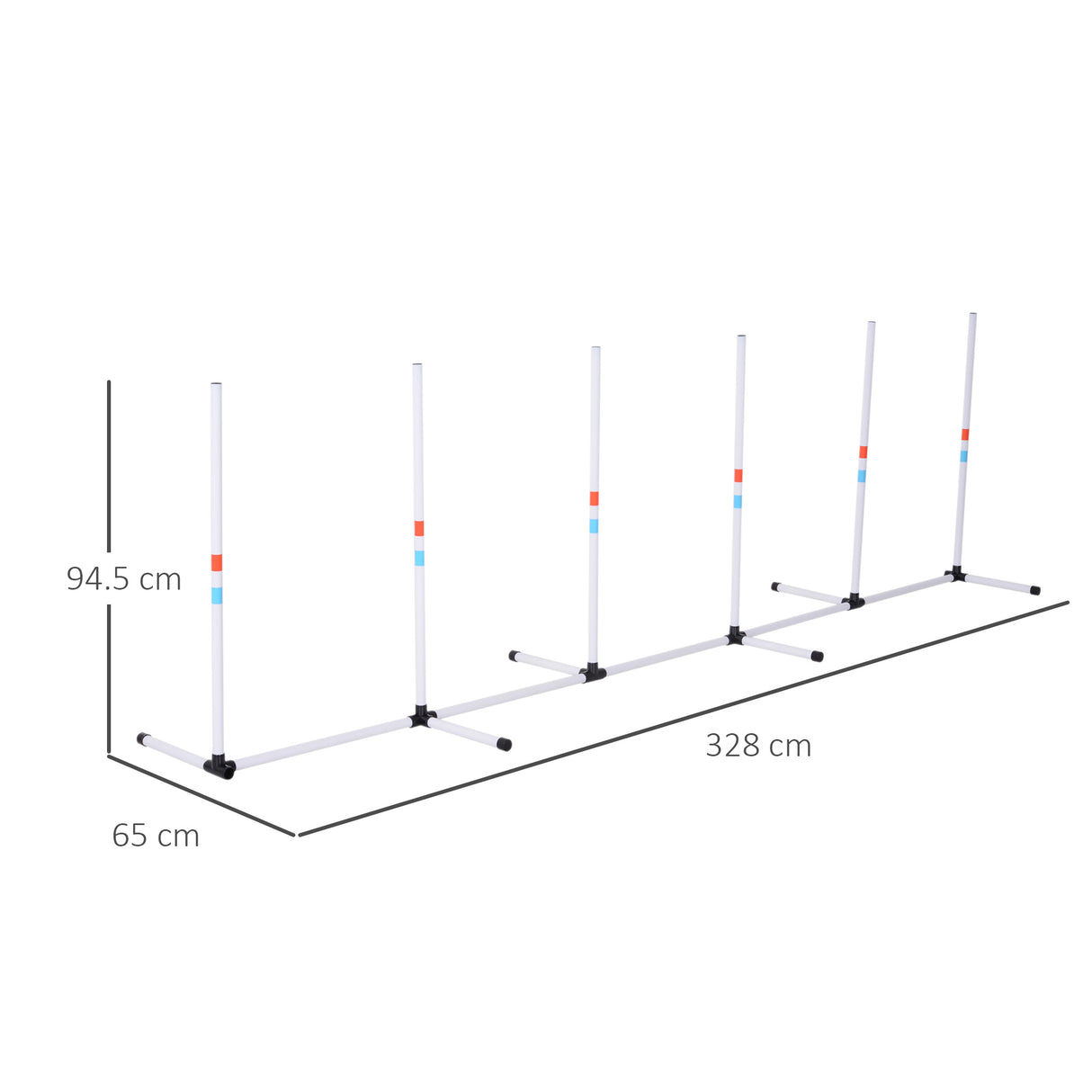 easycomfort easycomfort set agility dog con 6 pali in pe e borsa di trasporto inclusa bianco