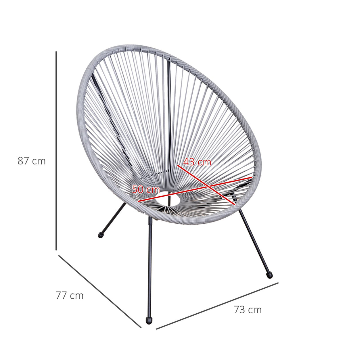 easycomfort easycomfort set di 4 sedie da giardino ovali in rattan pe e metallo resistente alle intemperie grigio chiaro