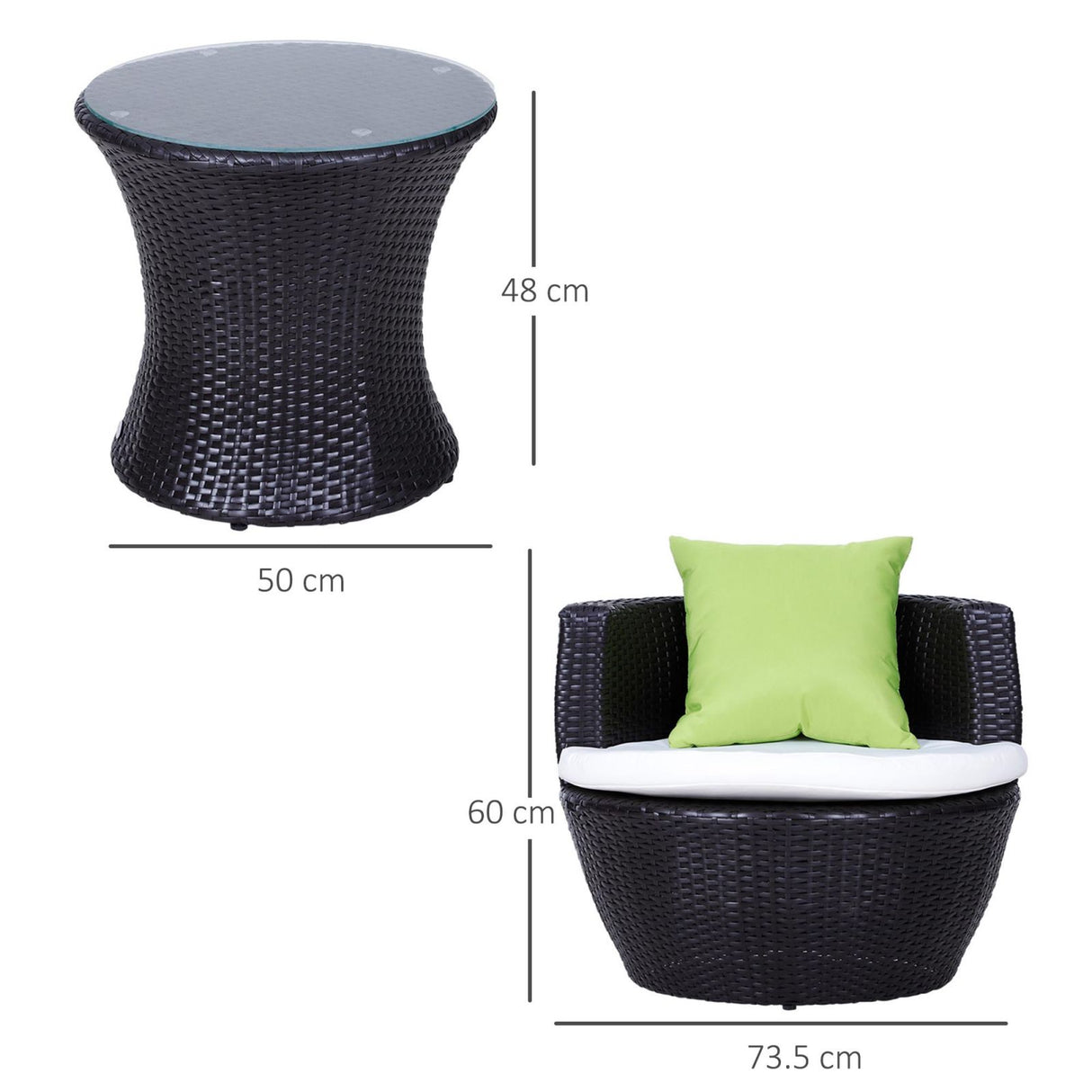 easycomfort easycomfort set mobili in rattan set 2 poltrone tavolino con cuscini 3pz giardino ean 8055776916545