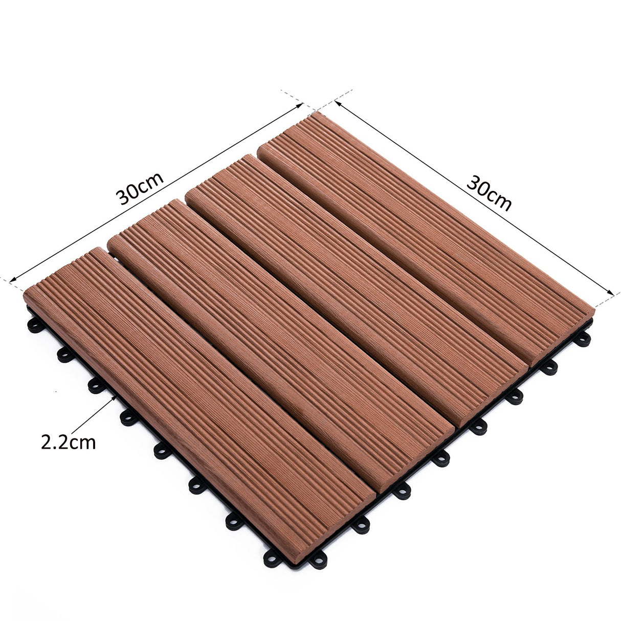 easycomfort easycomfort set piastrelle per esterno incastrabili per pavimentazione marrone 11 pezzi 30x30x2 2cm ean 8054111844871