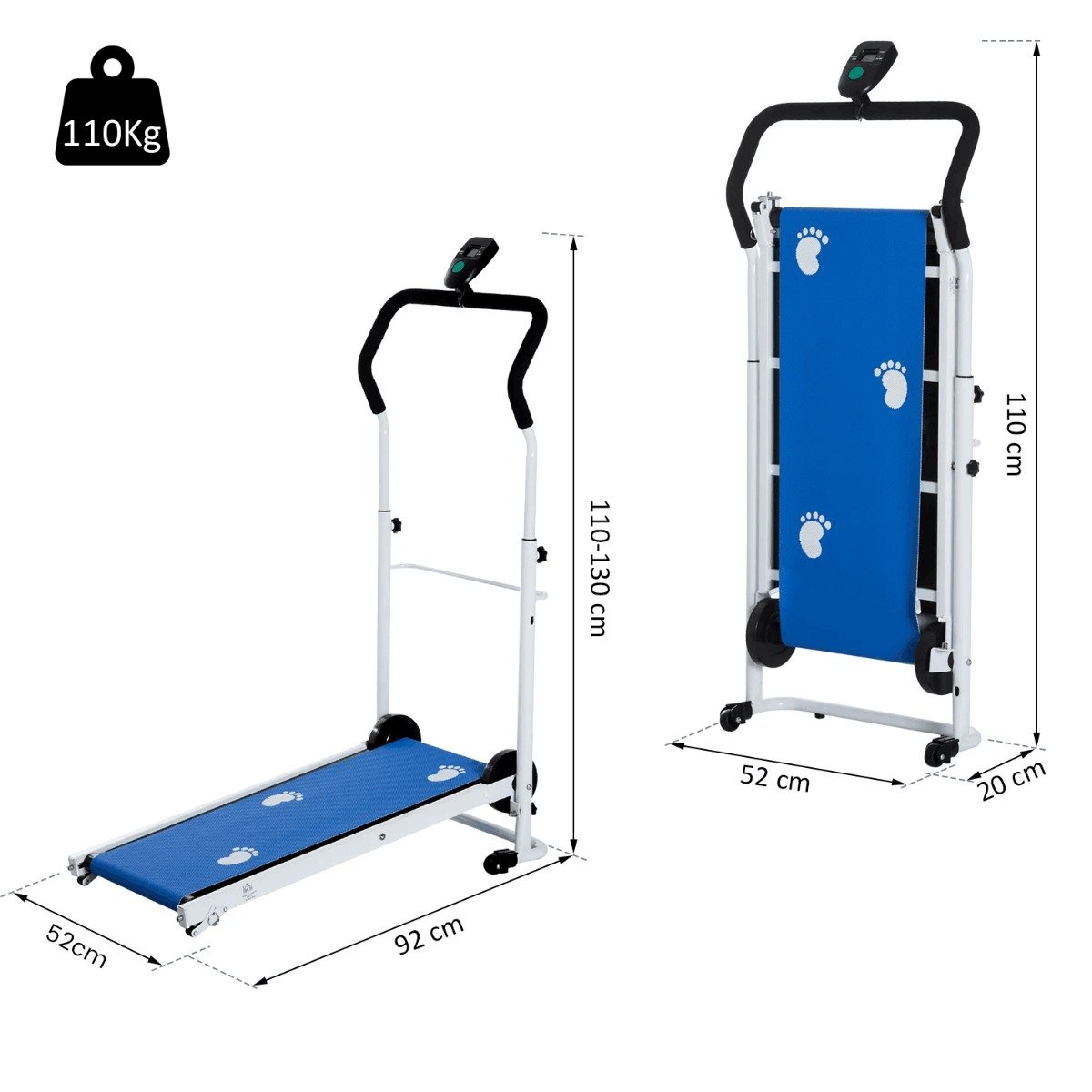 easycomfort easycomfort tapis roulant magnetico con schermo lcd pieghevole per fitness