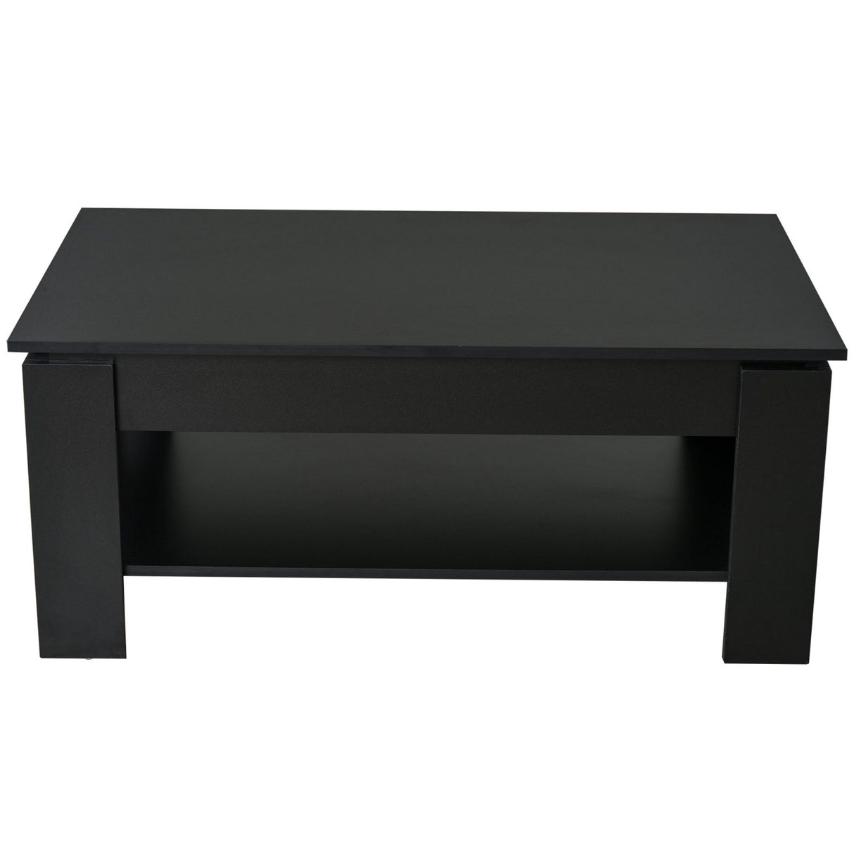 easycomfort easycomfort tavolino da caffe a 2 livelli in legno nero 110x65x47cm ean 8054144130385