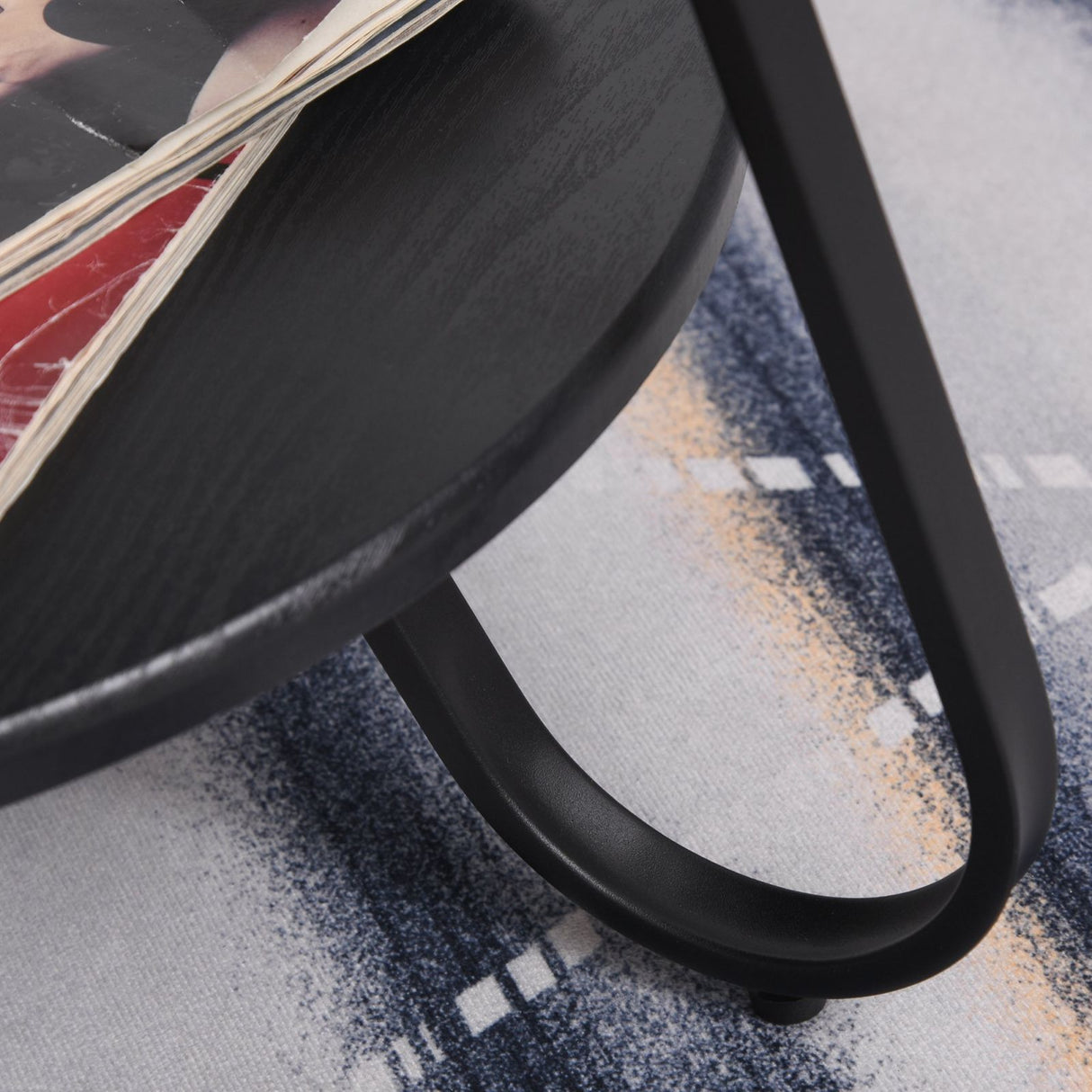 easycomfort easycomfort tavolino rotondo da caffe stile industriale con 2 ripiani e telaio in metallo nero ean 8054111841931