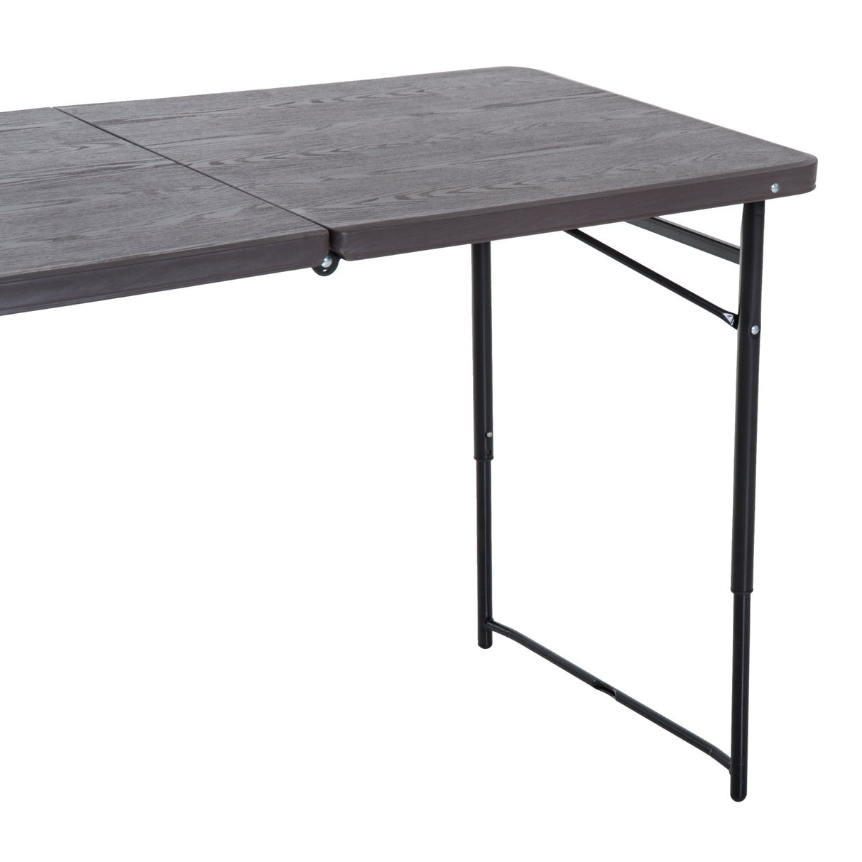 easycomfort easycomfort tavolo campeggio pieghevole portatile con altezza regolabile effetto legno 122x61x53715cm ean 8054111848480