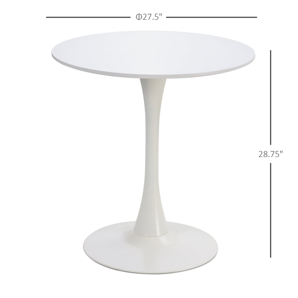 easycomfort easycomfort tavolo da cocktail minimal rotondo con base in metallo bianco d70 x 73 cm ean 8054144134284