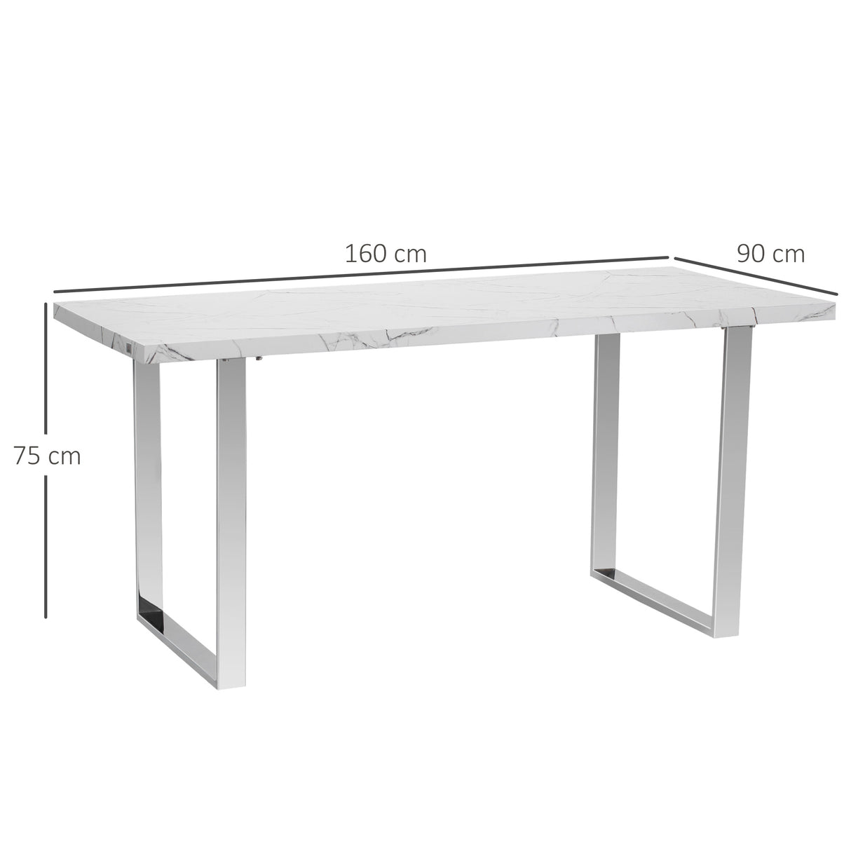 easycomfort easycomfort tavolo da pranzo rettangolare per 6 8 persone effetto marmo 160x90x75cm bianco