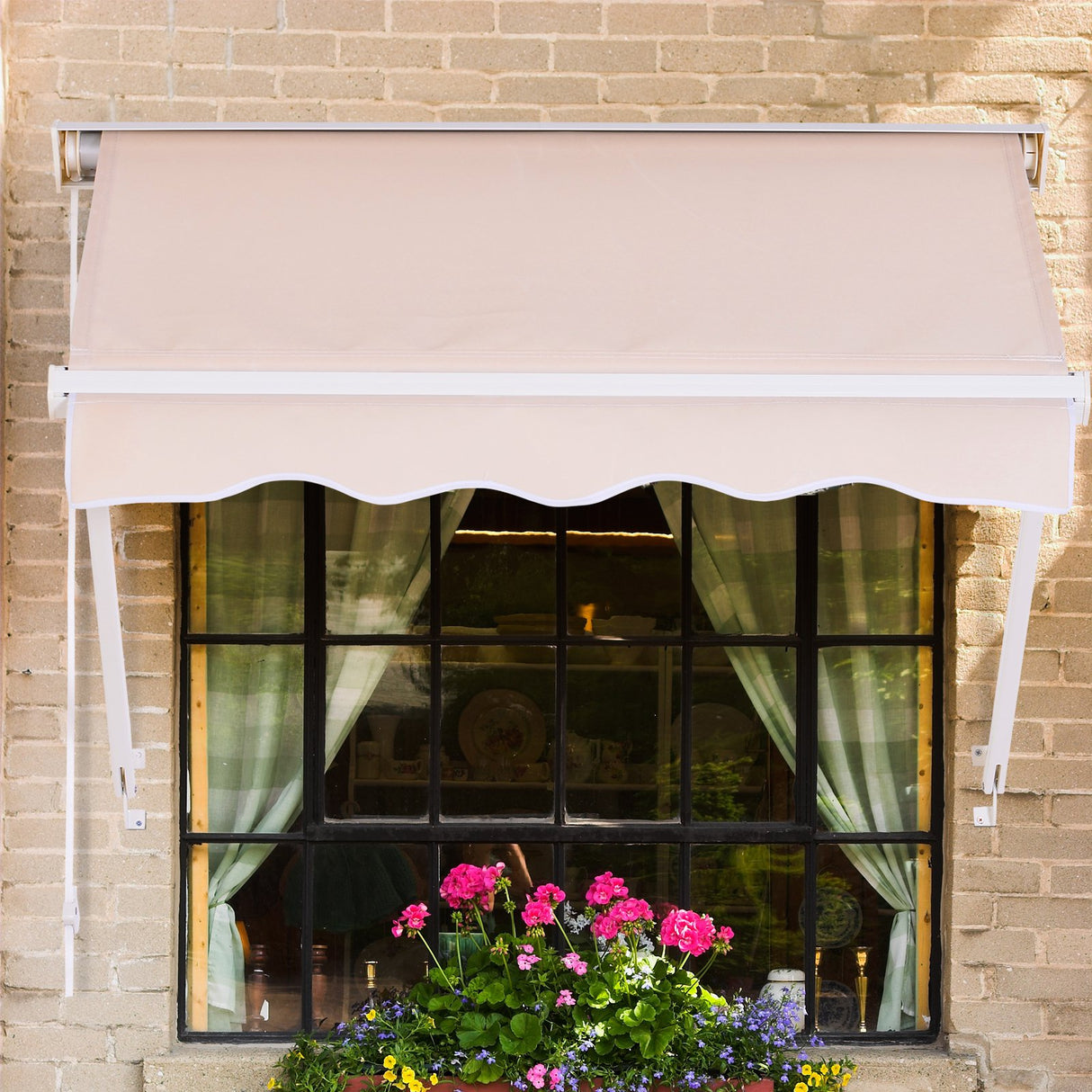 easycomfort easycomfort tenda da sole avvolgibile a caduta a parete per esterno in alluminio beige 70 x 120cm ean 8054144138053