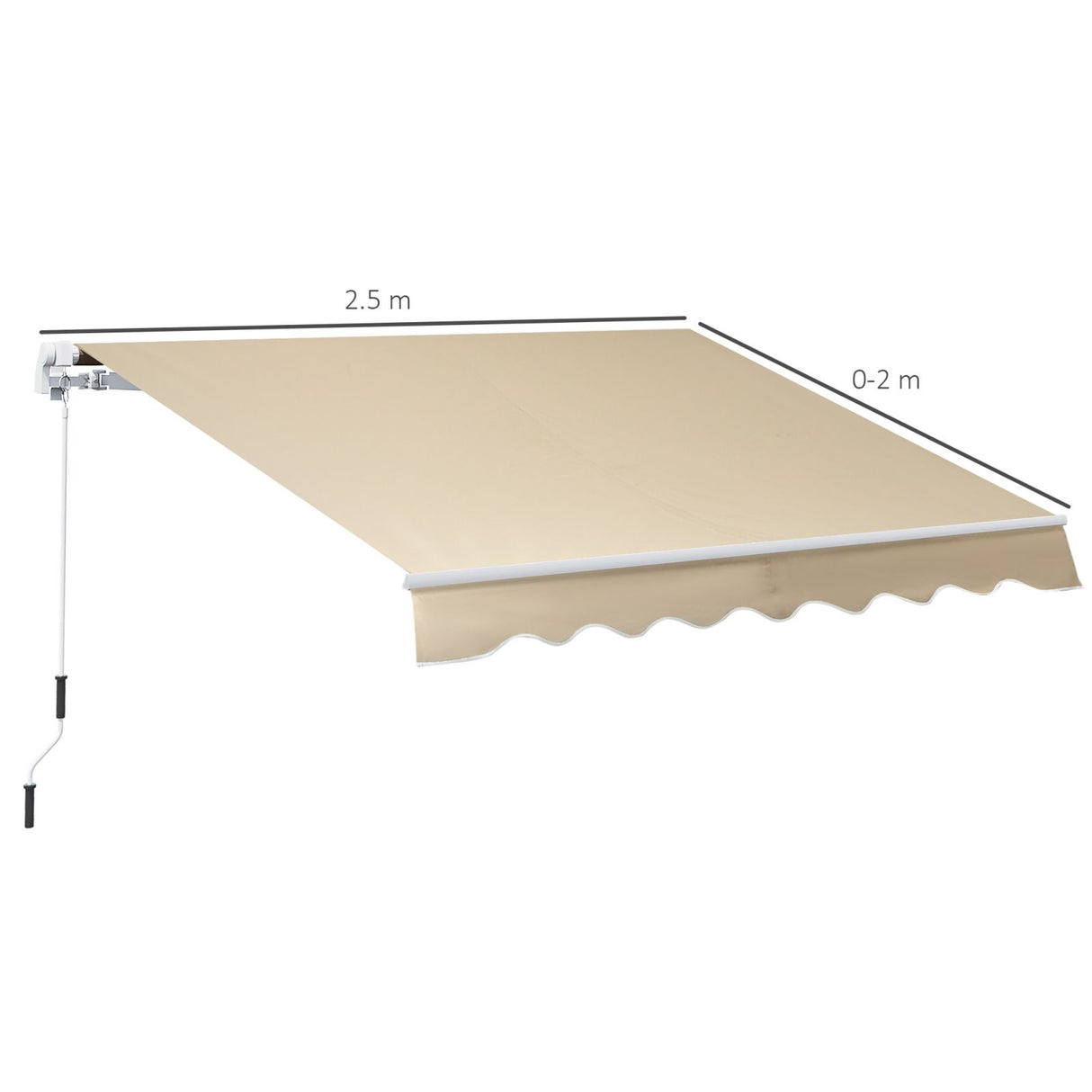 easycomfort easycomfort tenda da sole avvolgibile parasole a parete manuale impermeabile beige 2 5x2m ean 8054111845786