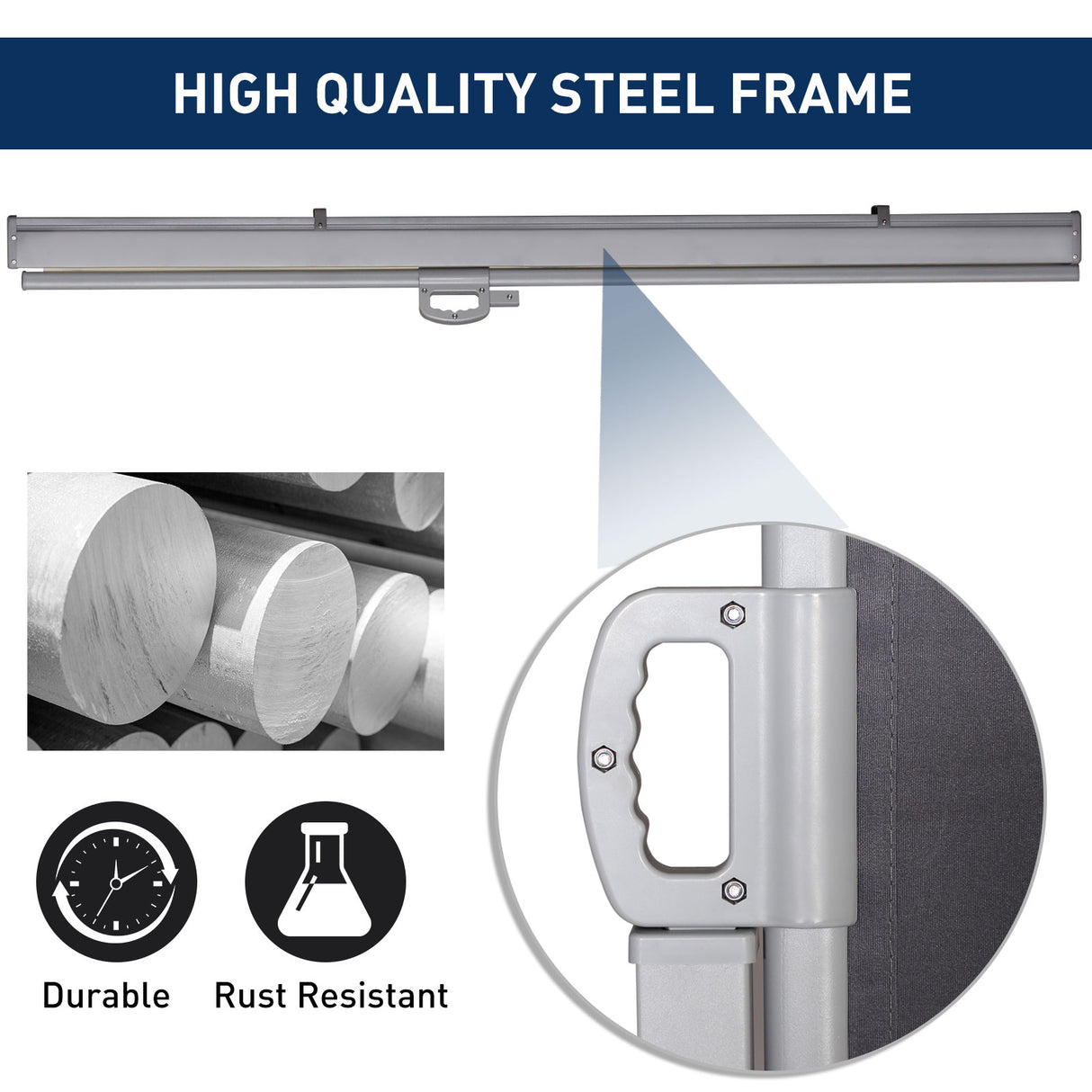 easycomfort easycomfort tenda da sole laterale frangivista estensibile 0 3m in poliestere grigio ean 8054111844543